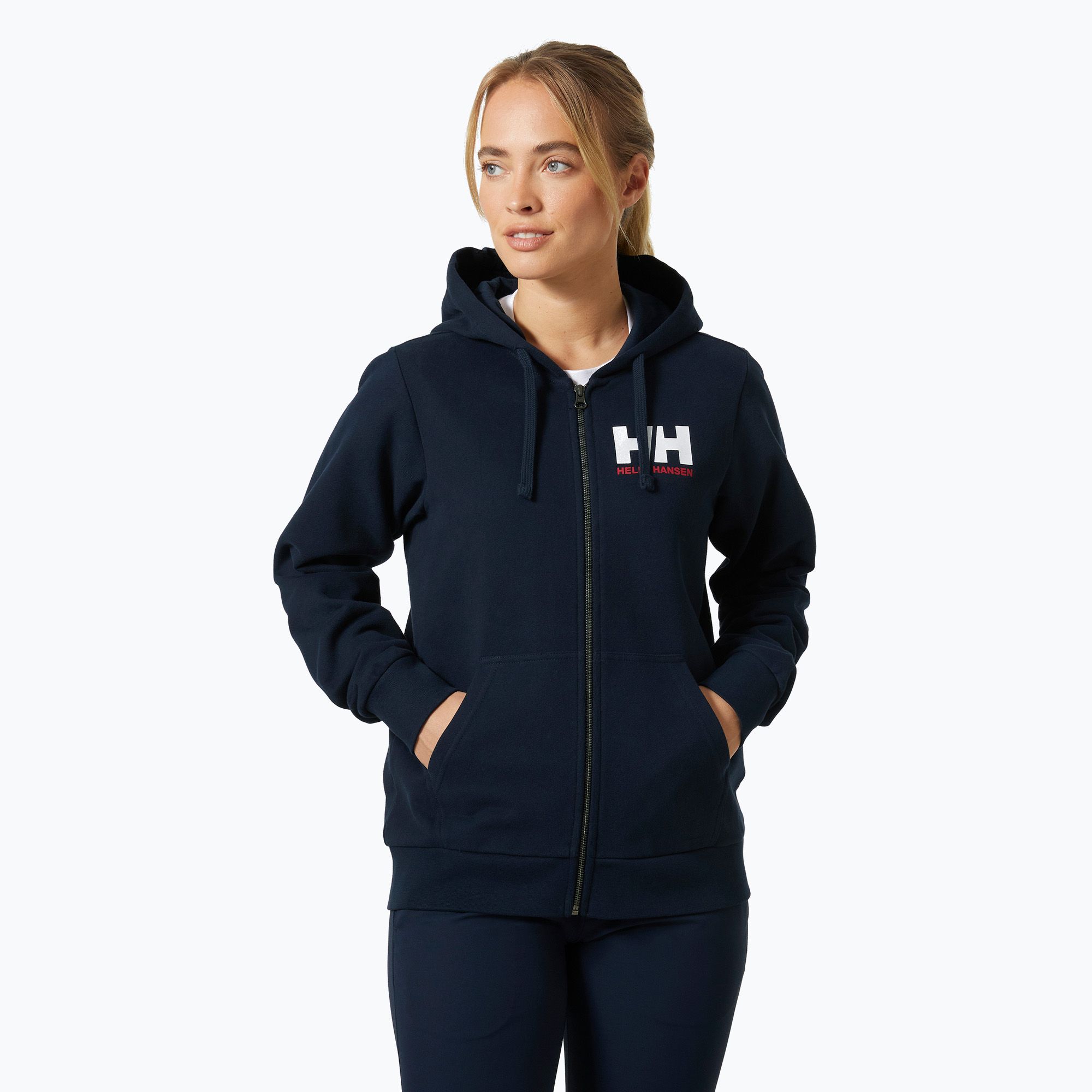 Bluza damska Helly Hansen HH Logo Full Zip Hoodie 2.0 navy 