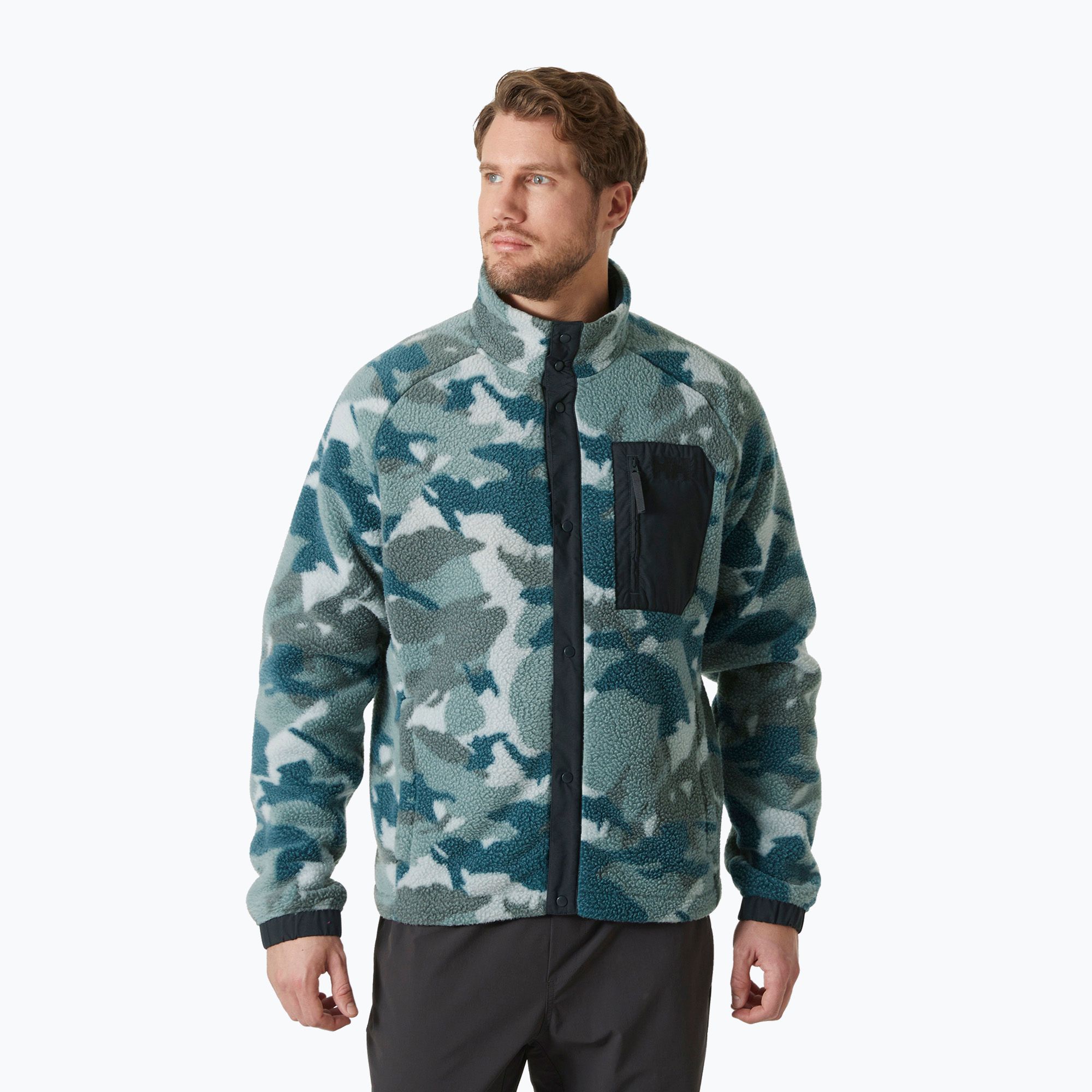 Bluza polarowa męska Helly Hansen Panorama Pile Snap dark creek woodland camo 