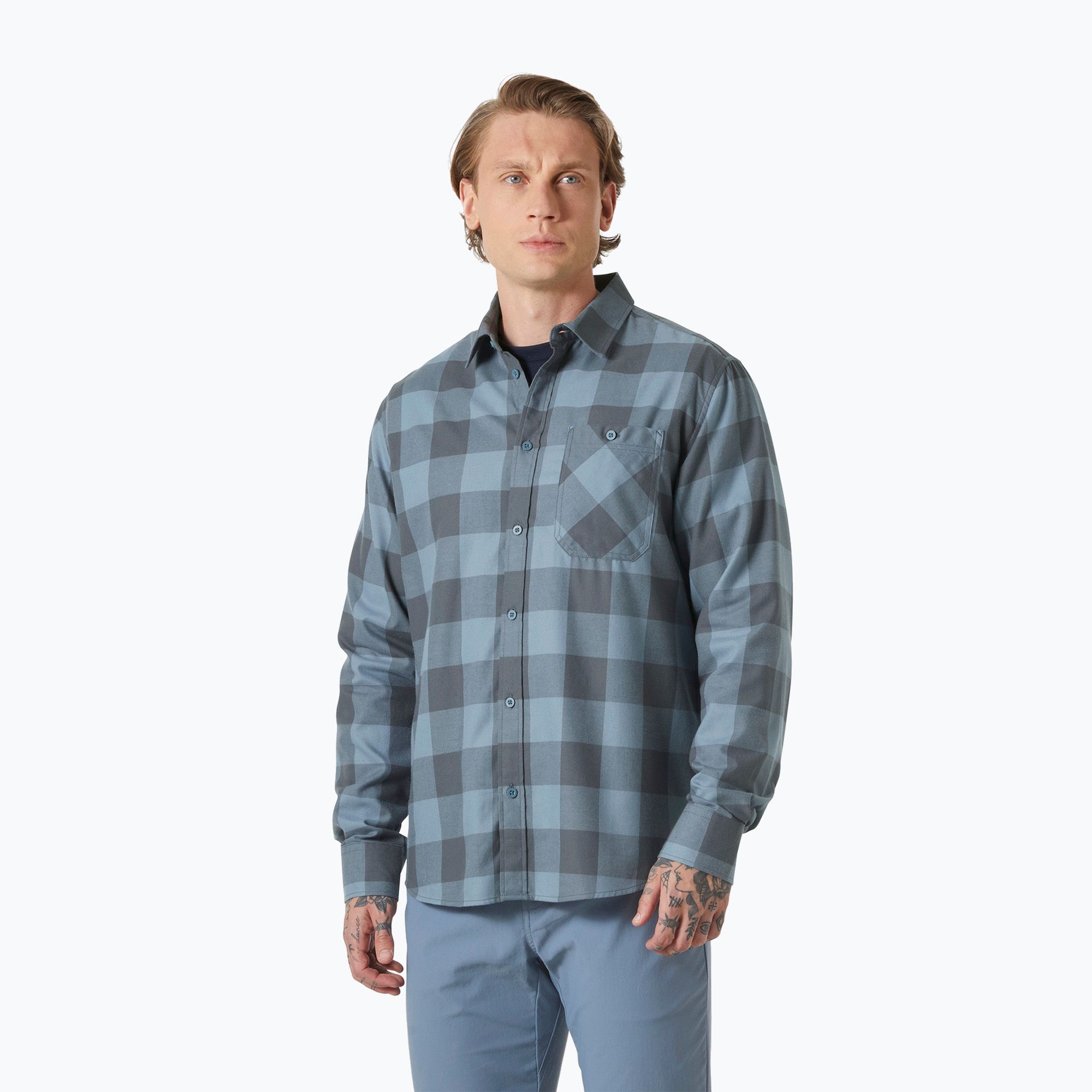 Koszula męska Helly Hansen Aker Flannel washed navy buffalo plaid 