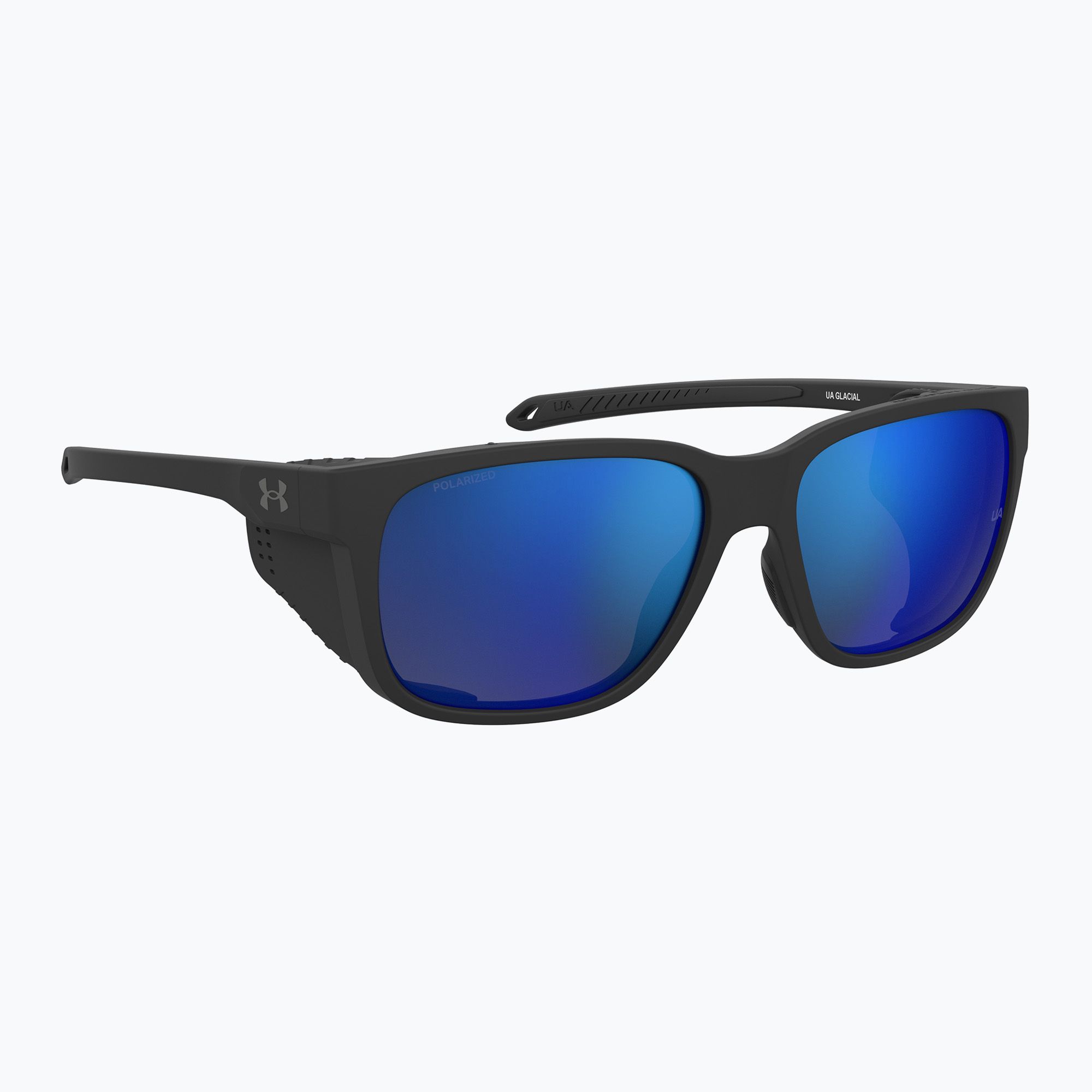 Okulary przeciwsłoneczne męskie Under Armour Glacial matte black/grey blue mirror silver polarized o 