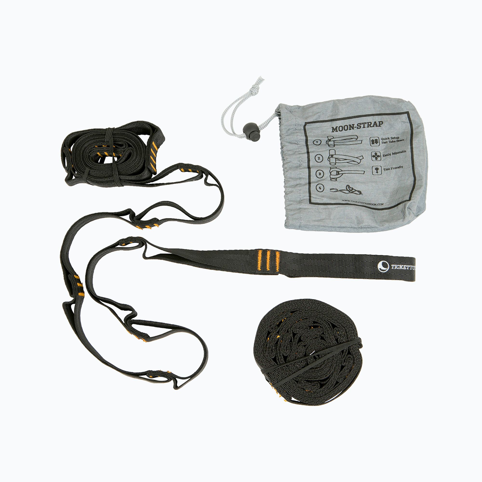 Pasy do montażu hamaka Ticket To The Moon Moon Straps 2 szt. black 