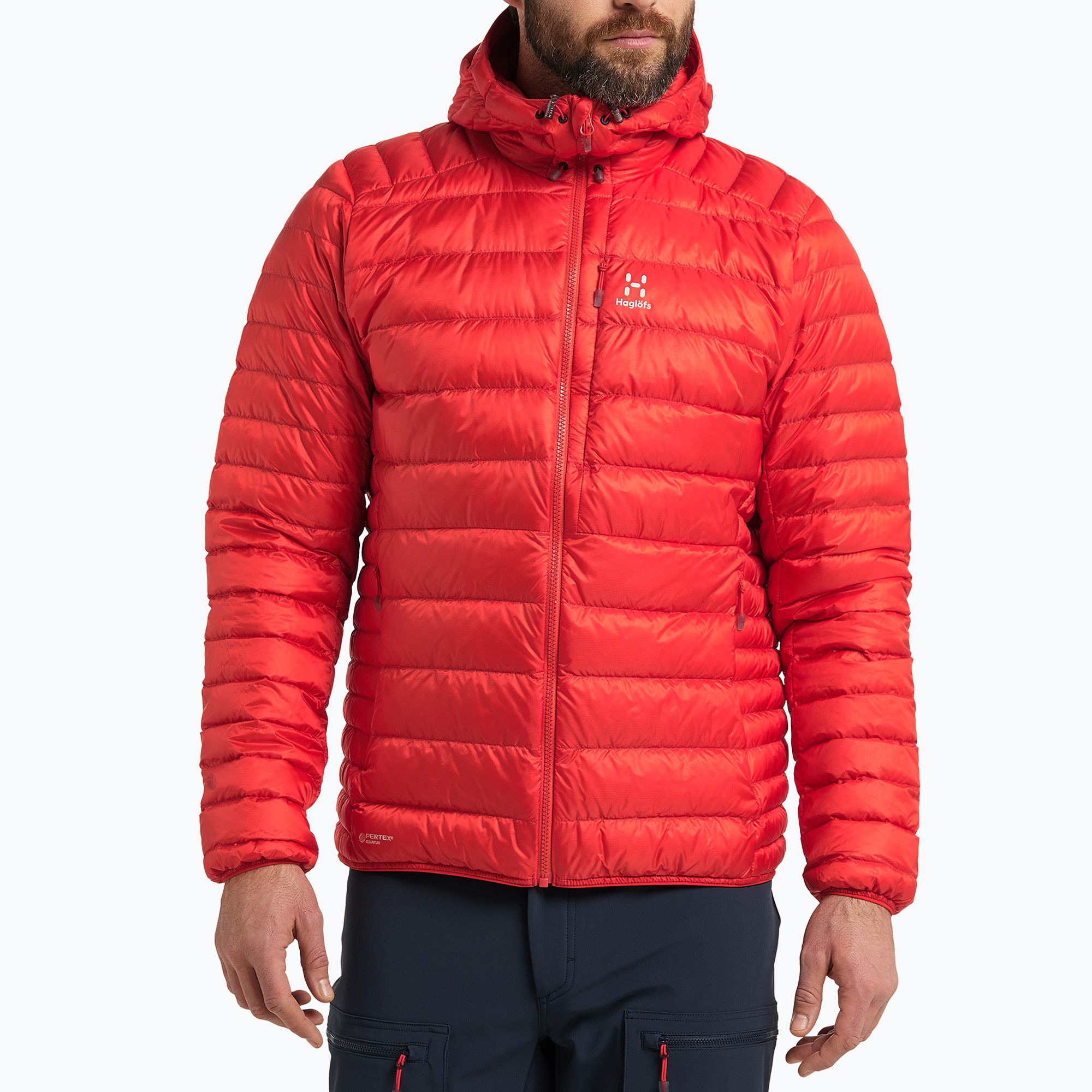 Kurtka puchowa męska Haglöfs Roc Down Hood zenith red 