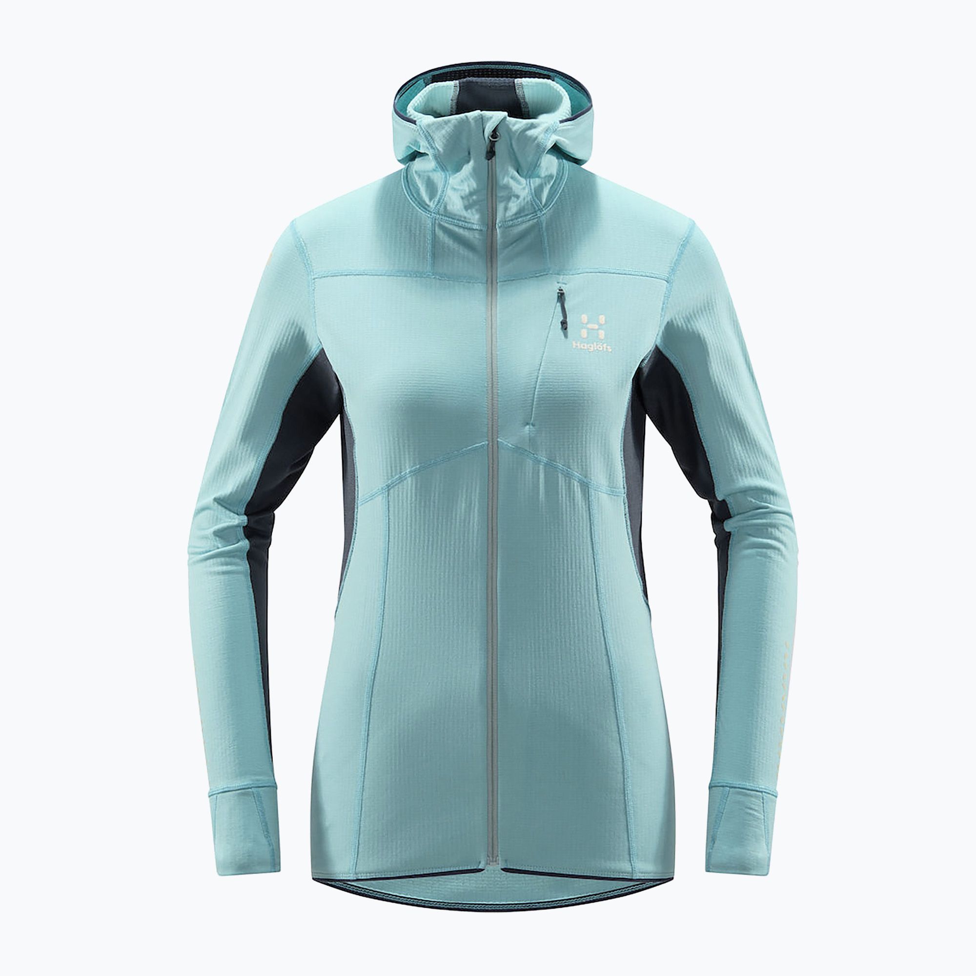 Bluza trekkingowa damska Haglöfs L.I.M Mid Comp Hood frost blue/tarn blue 