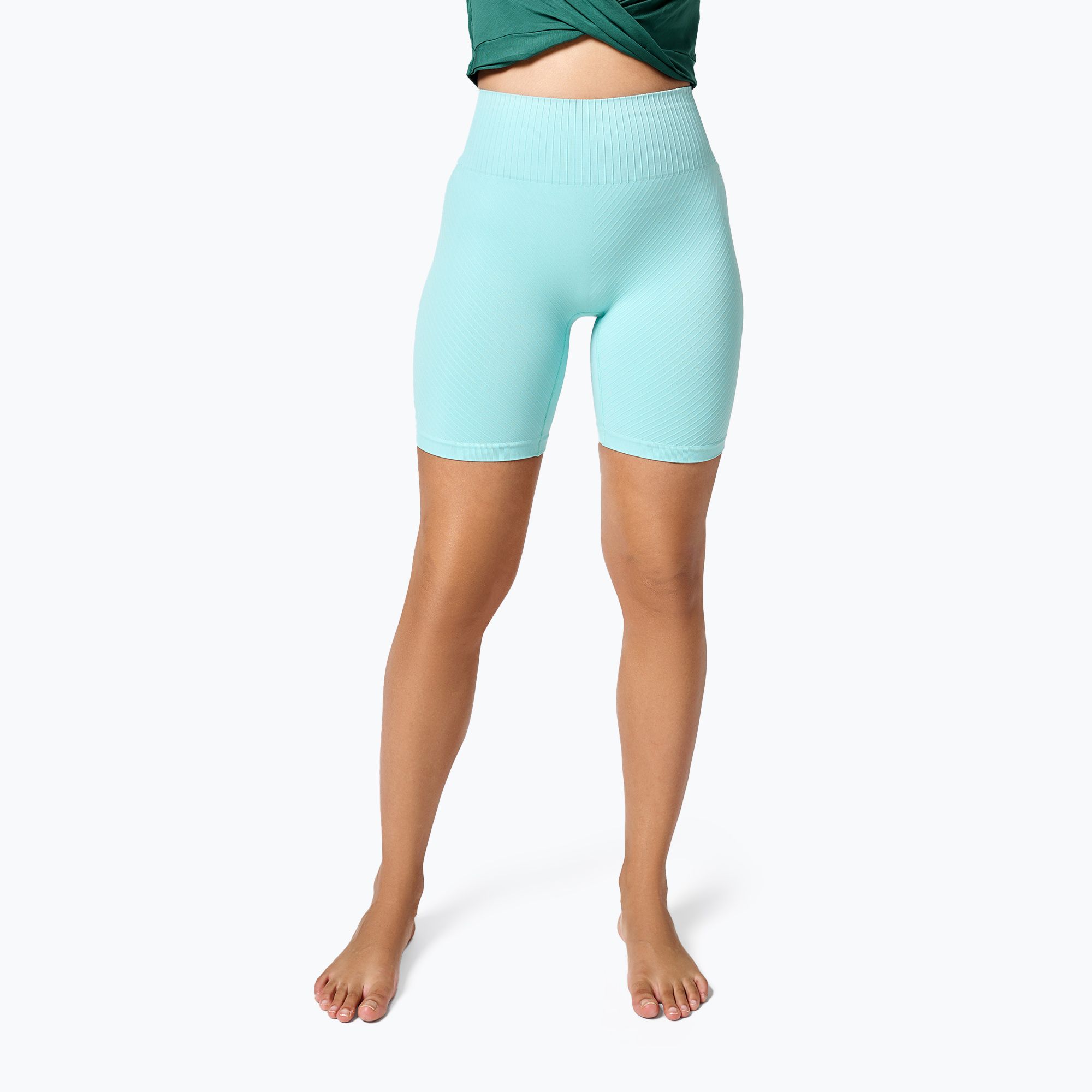 Spodenki damskie Casall Seamless Graphical Rib Bike pastel mint 