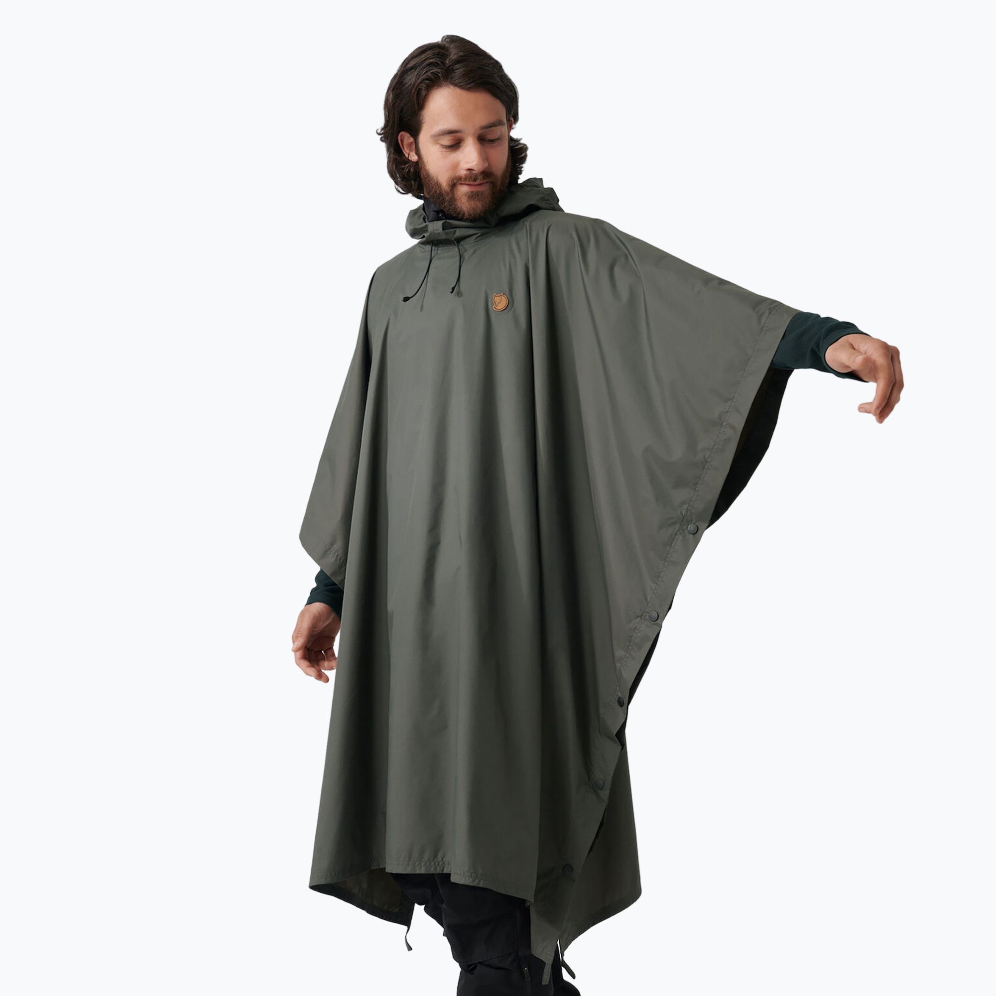 Peleryna przeciwdeszczowa Fjällräven Poncho dark olive 