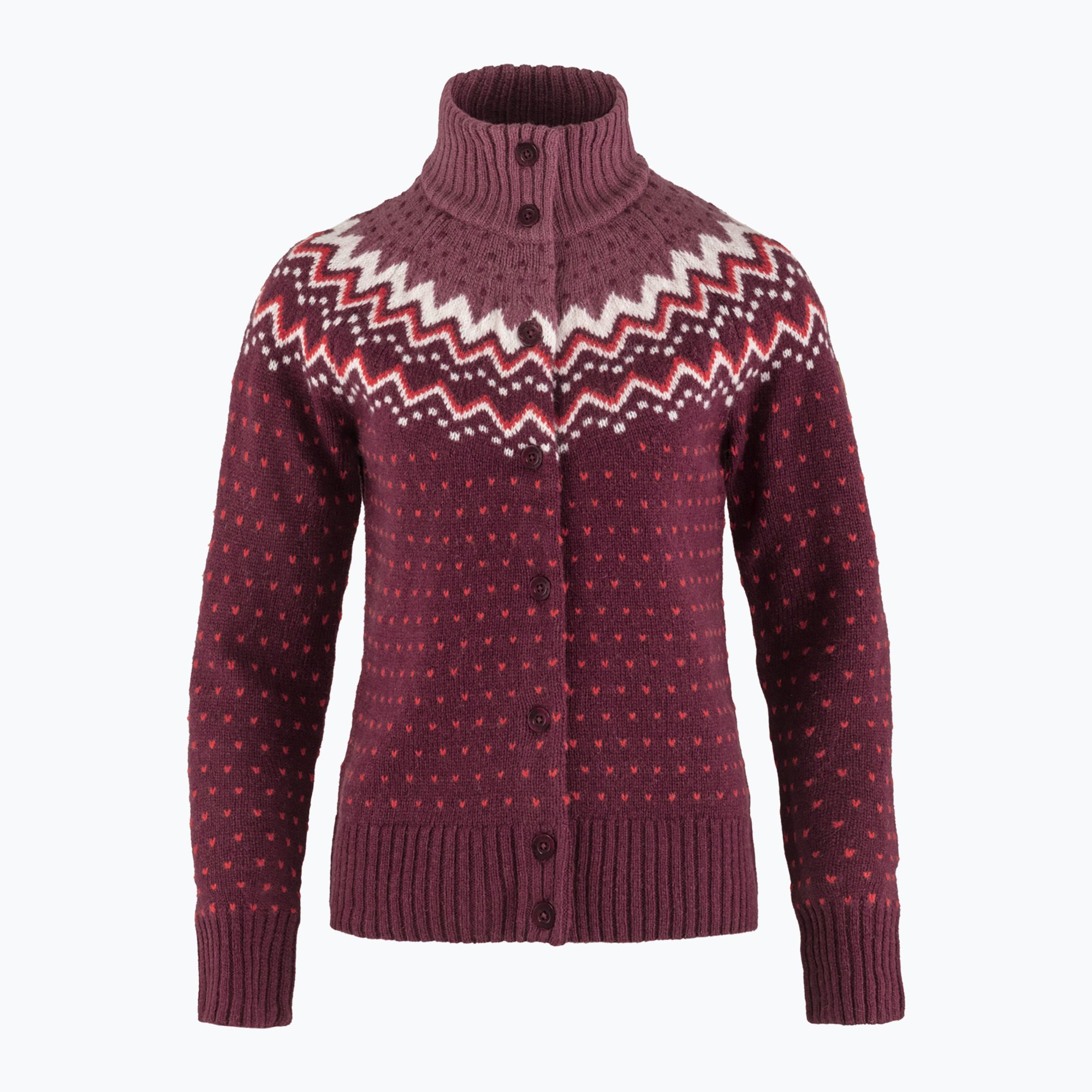 Sweter damski Fjällräven Övik Knit Cardigan dark garnet 
