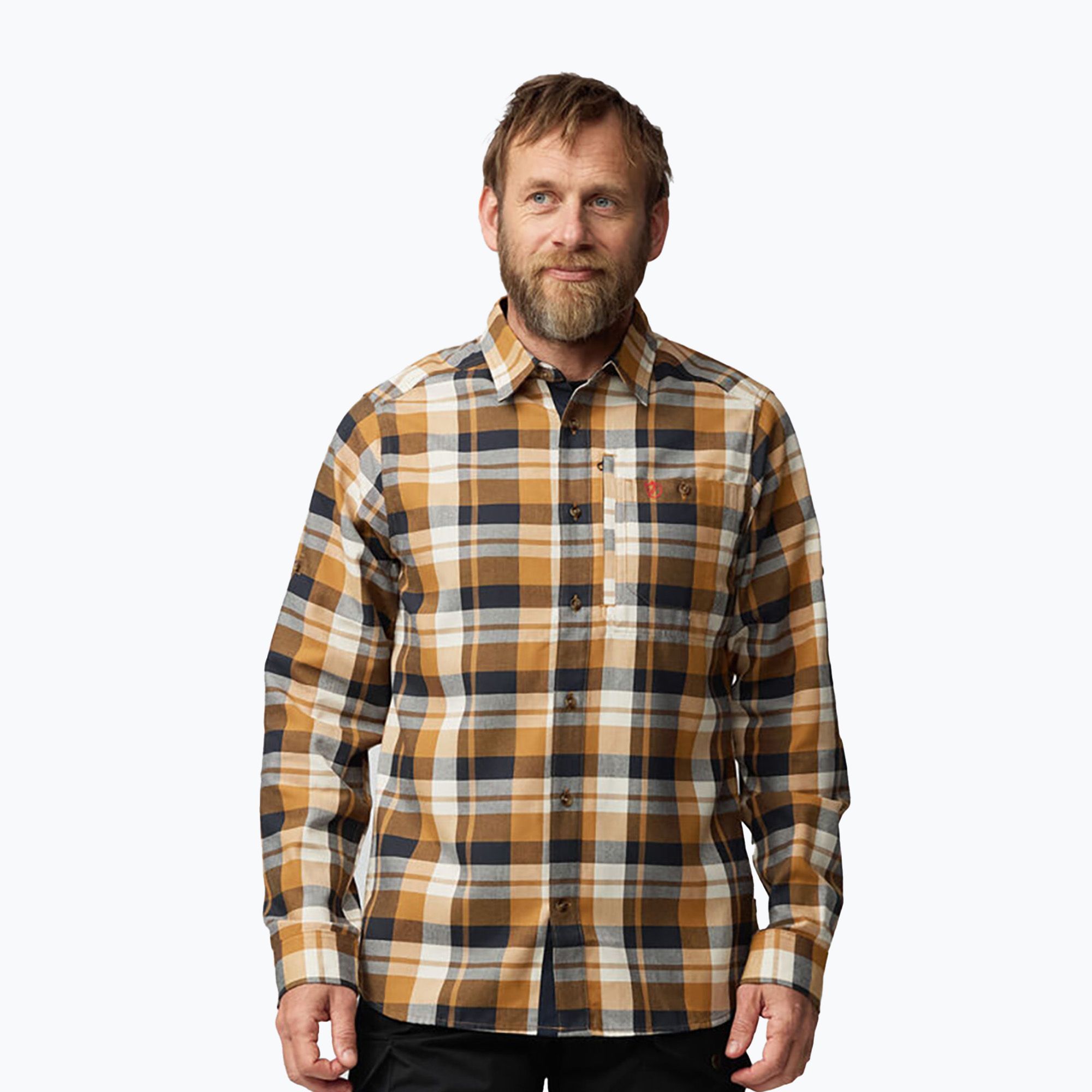 Koszula męska Fjällräven Fjällglim buckwheat brown/dark navy 