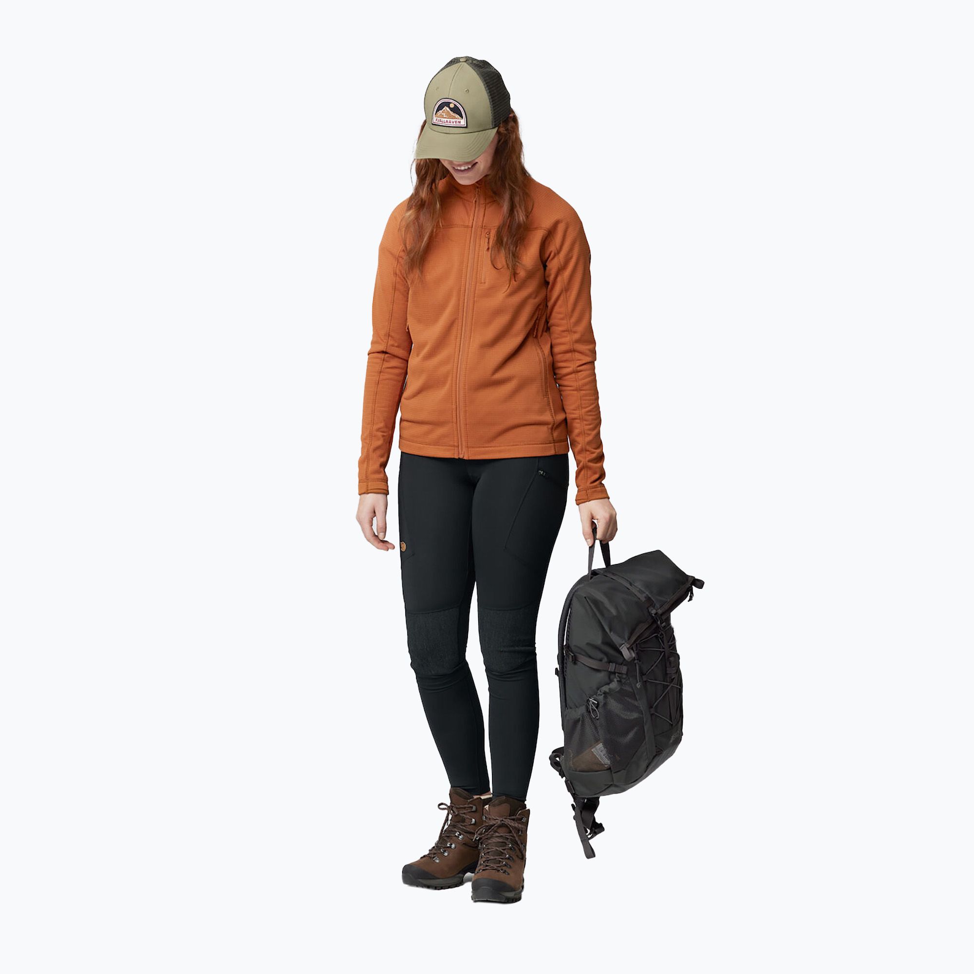 Bluza trekkingowa damska Fjällräven Abisko Lite Fleece terracotta brown 