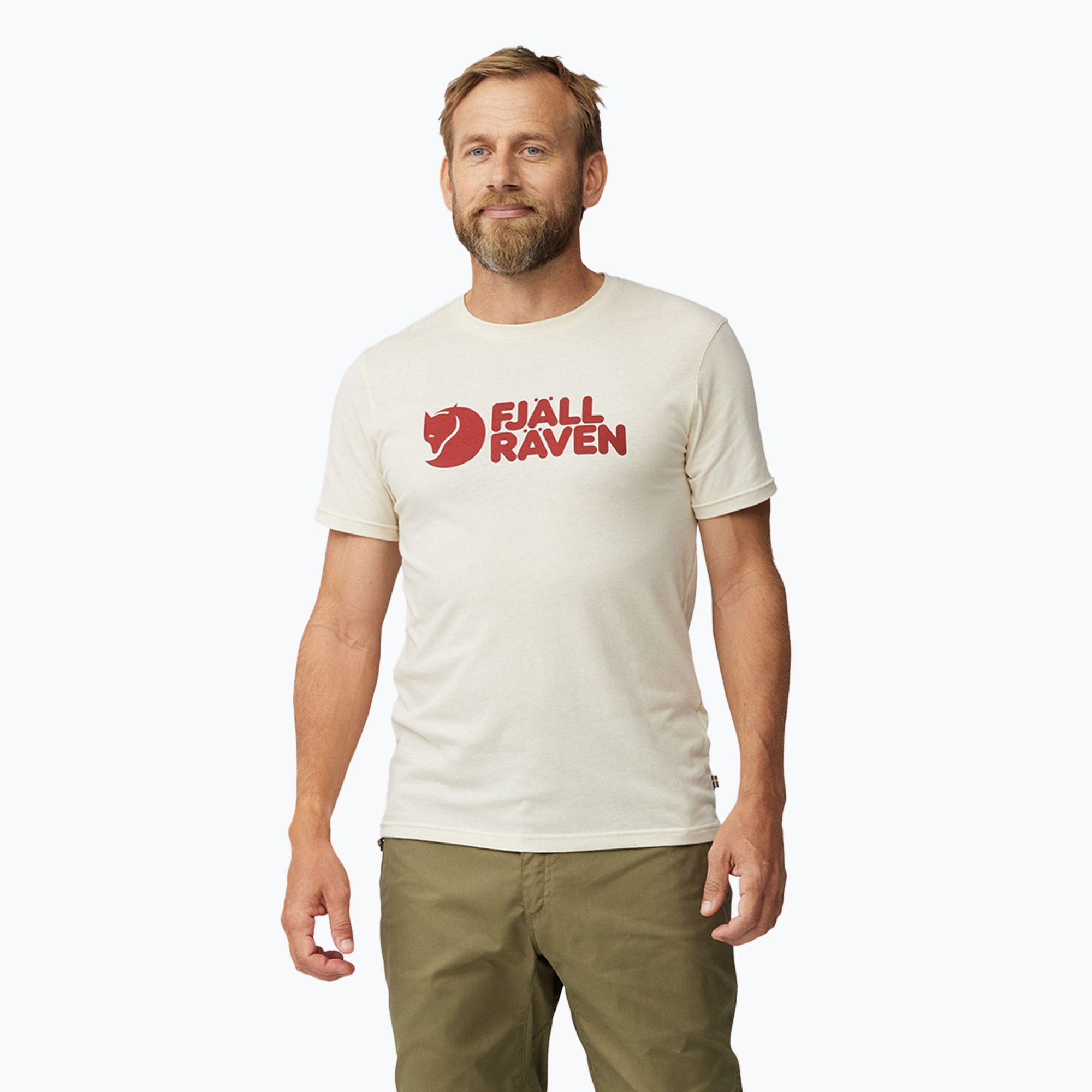 Koszulka męska Fjällräven Logo chalk white 