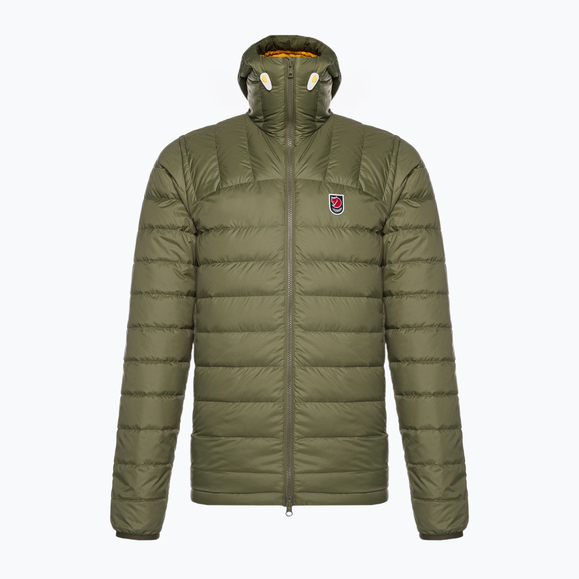 Kurtka puchowa męska Fjällräven Expedition Pack Down Hoodie green/mustard yellow 