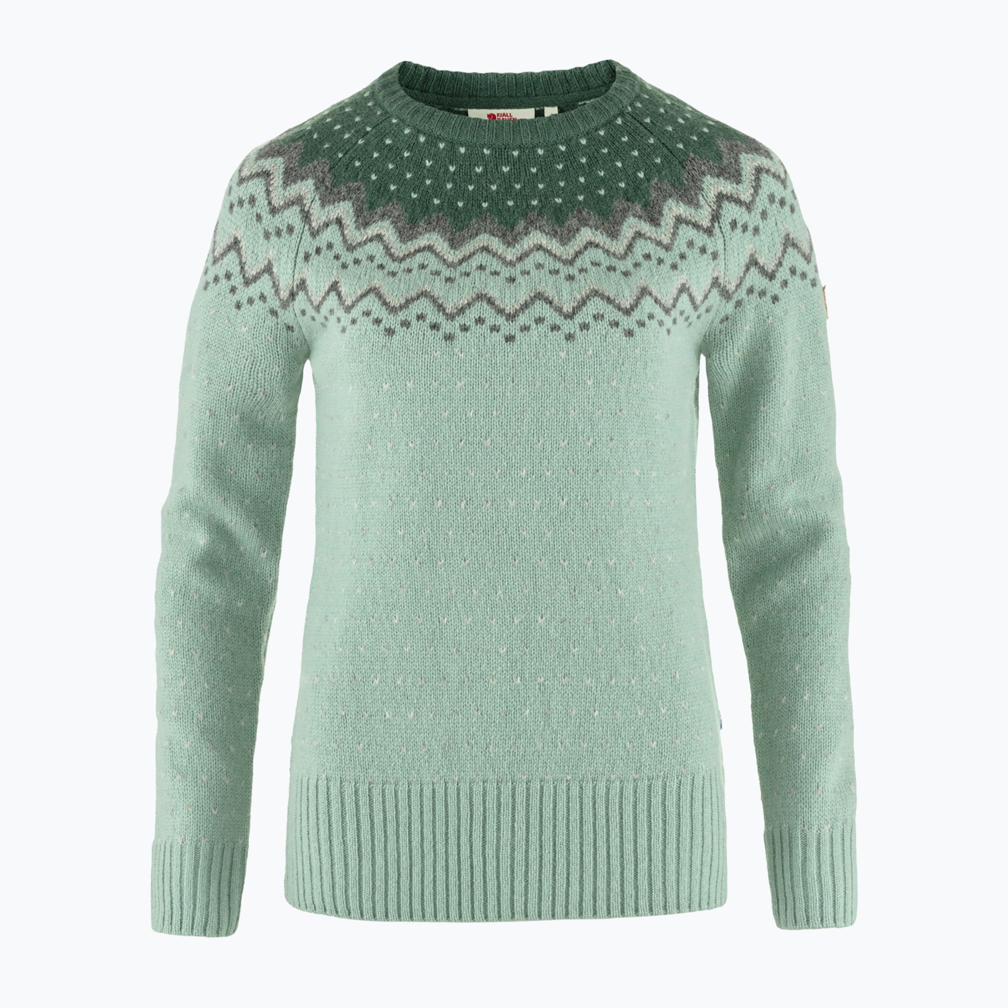 Sweter damski Fjällräven Övik Knit Sweater mistry green/deep patina 