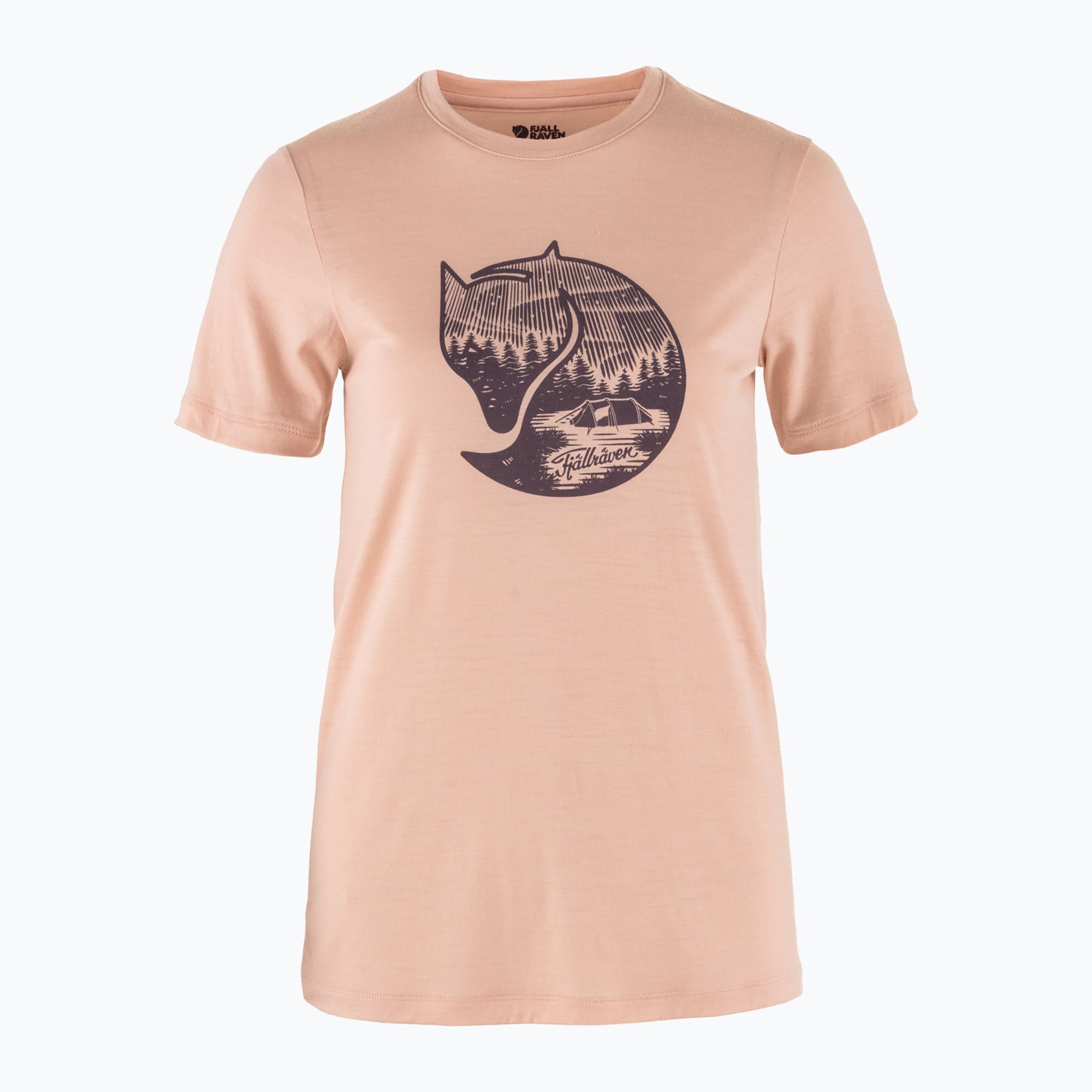 Koszulka trekkingowa damska Fjällräven Abisko Wool Fox chalk rose/ port 