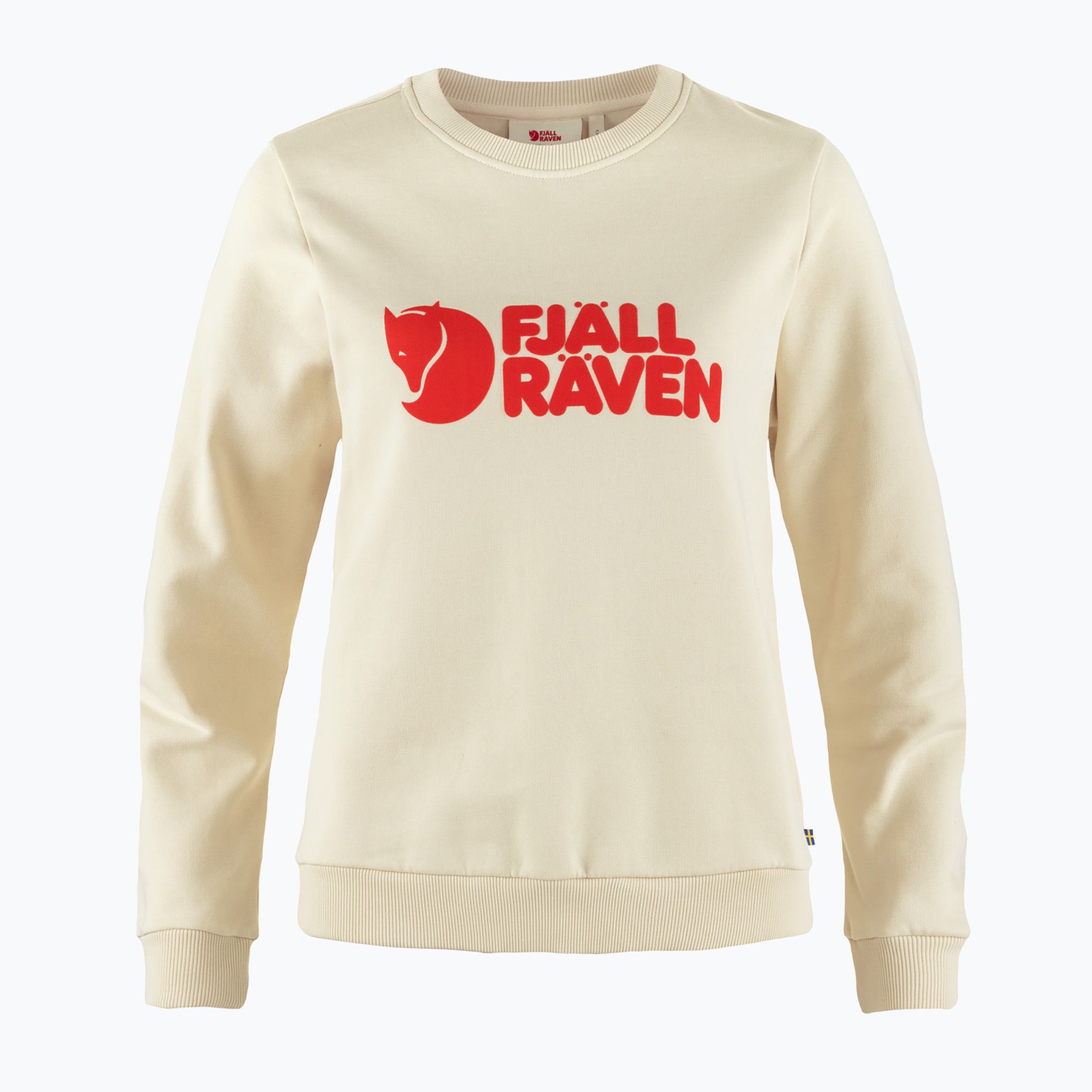 Bluza damska Fjällräven Logo Sweater chalk white/ flame orange 