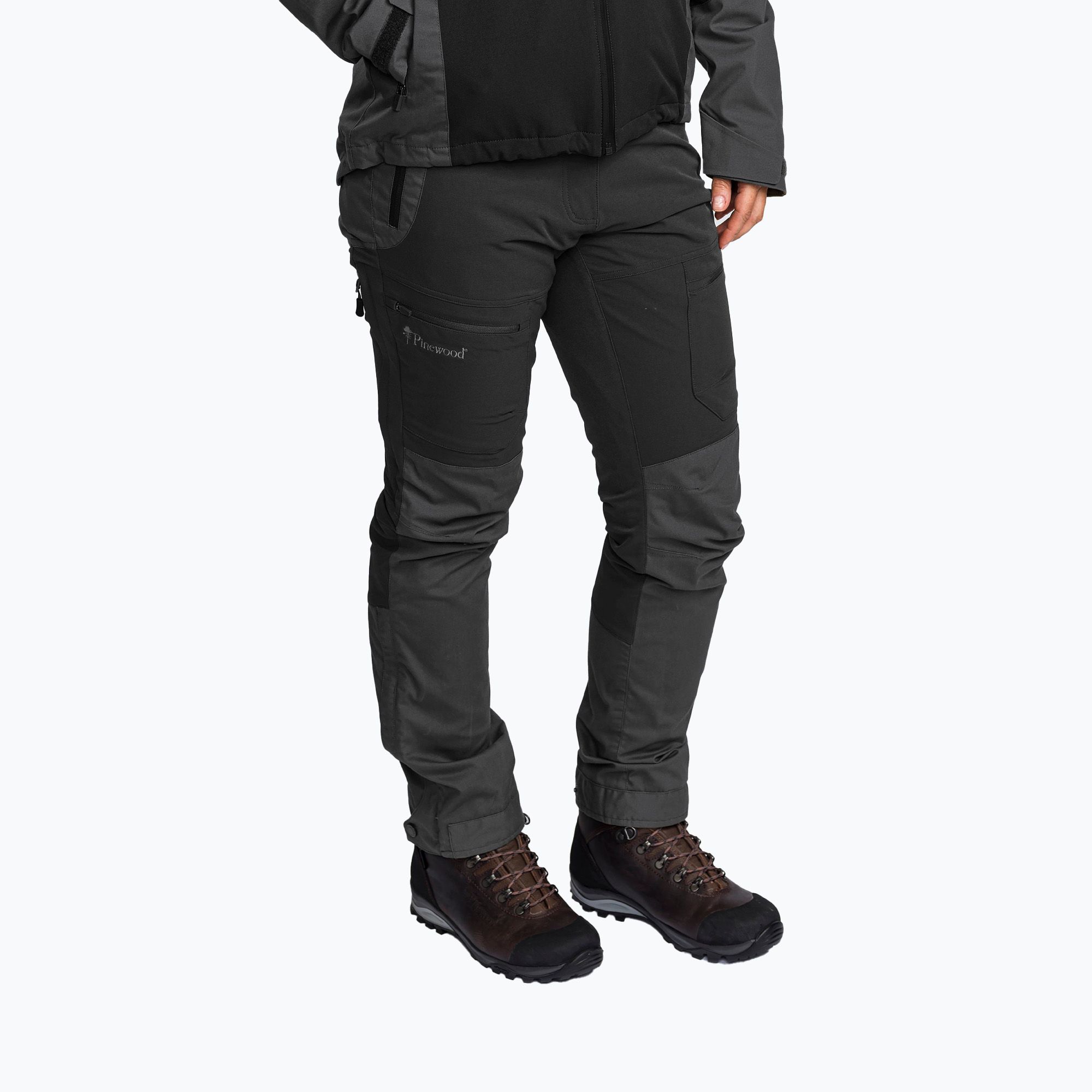Spodnie z membraną damskie Pinewood Finnveden Hybrid black/d.anthracite 