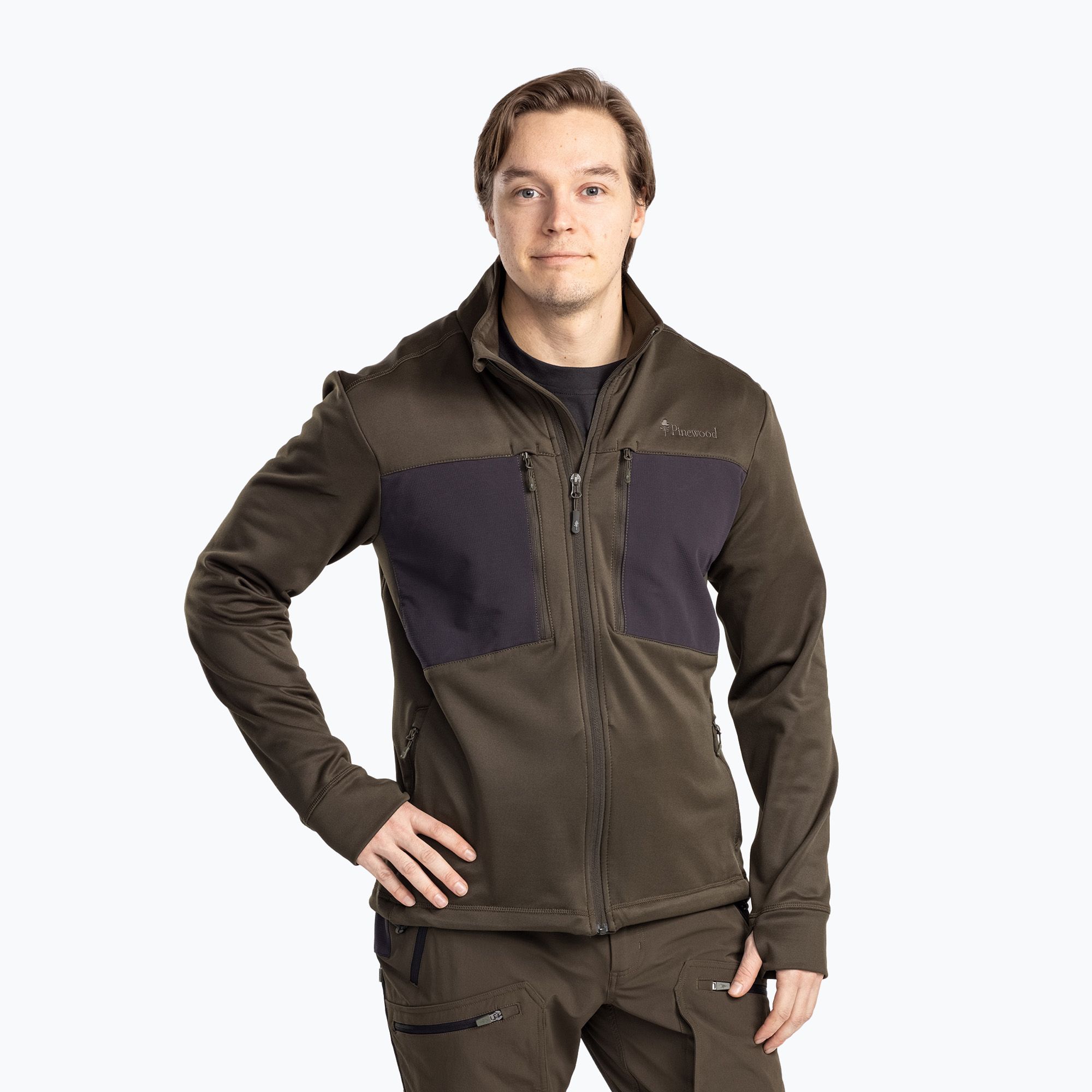 Bluza polarowa męska Pinewood Abisko Power Fleece moss green 