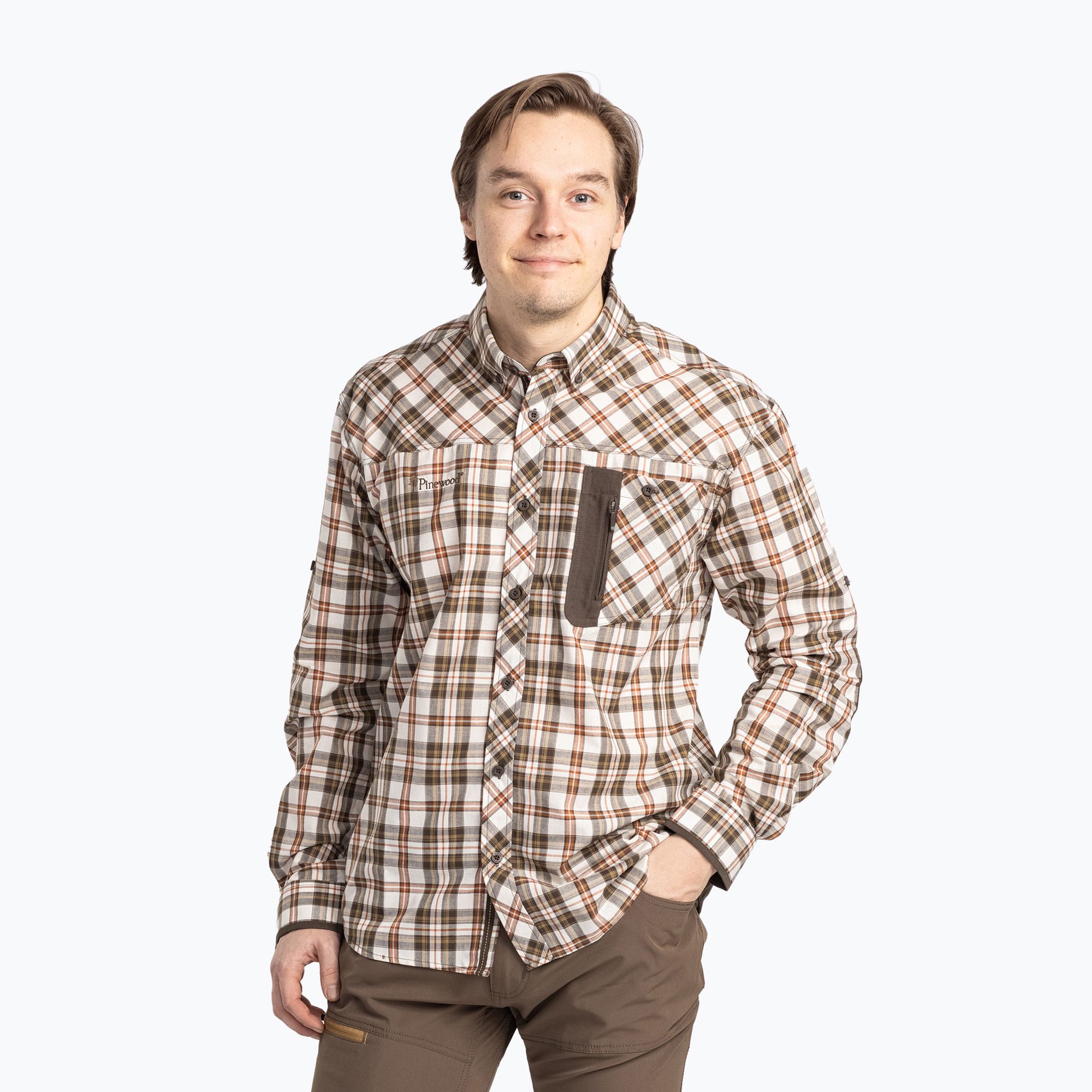 Koszula męska Pinewood Wolf offwhite/brown 