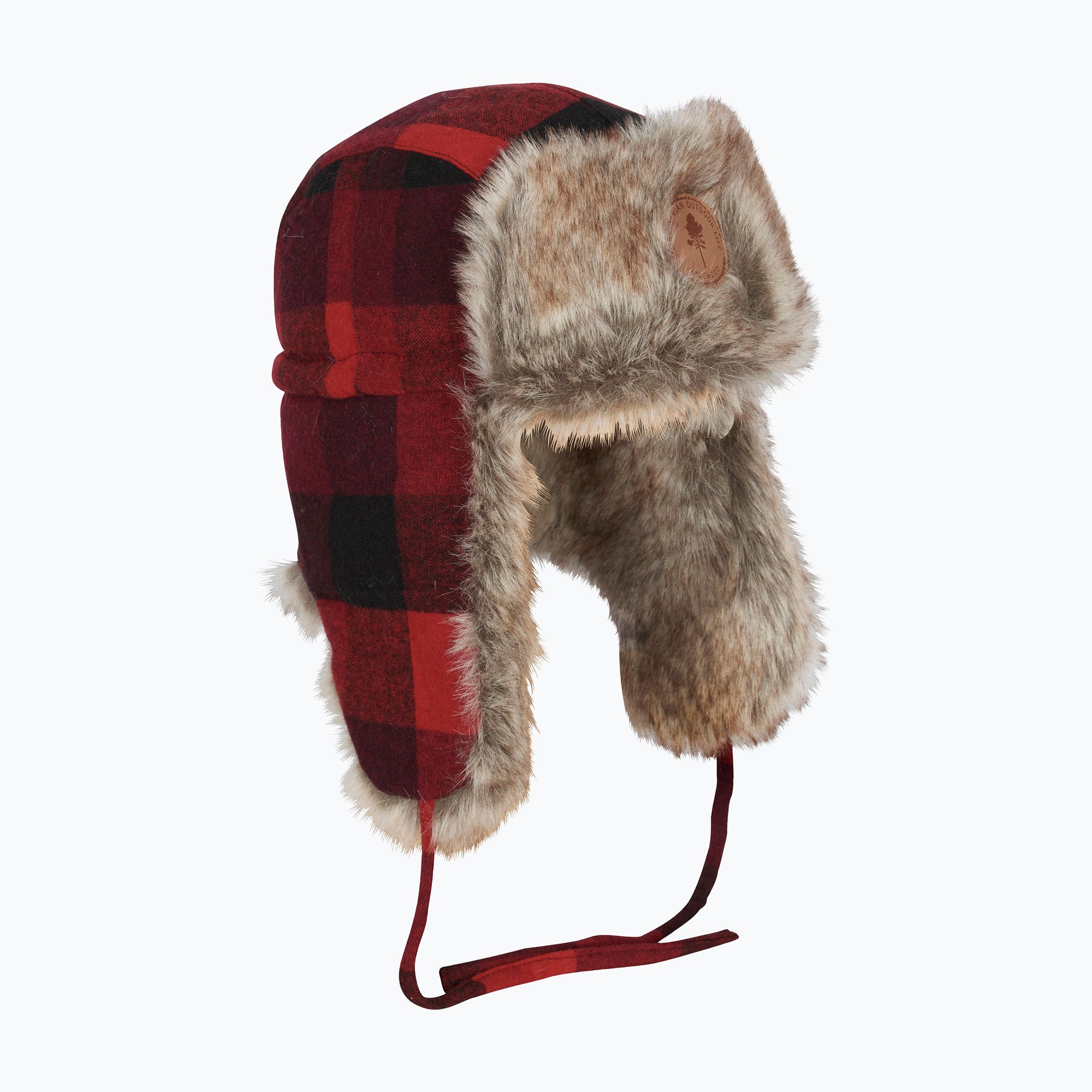 Czapka zimowa Pinewood Classic Checked Fur red/black 