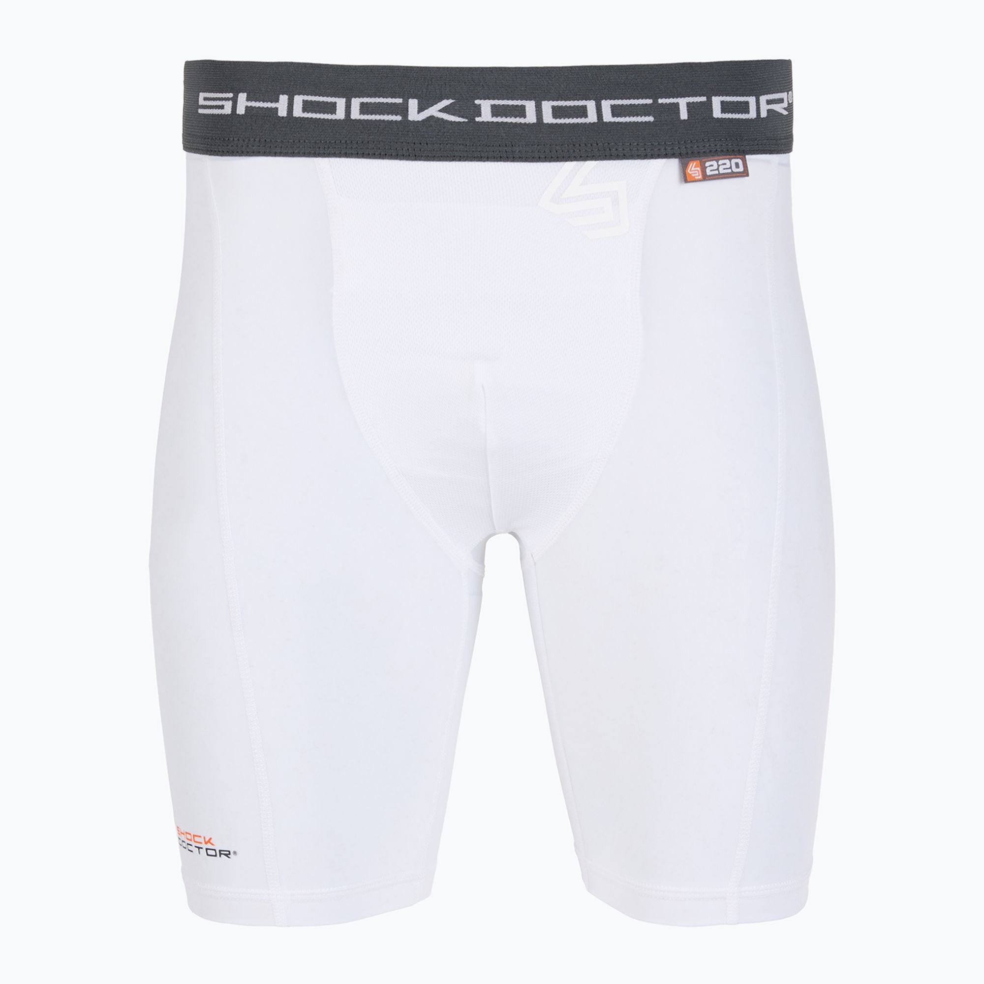 Spodenki kompresyjne z ochraniaczem krocza Shock Doctor Compression biały 