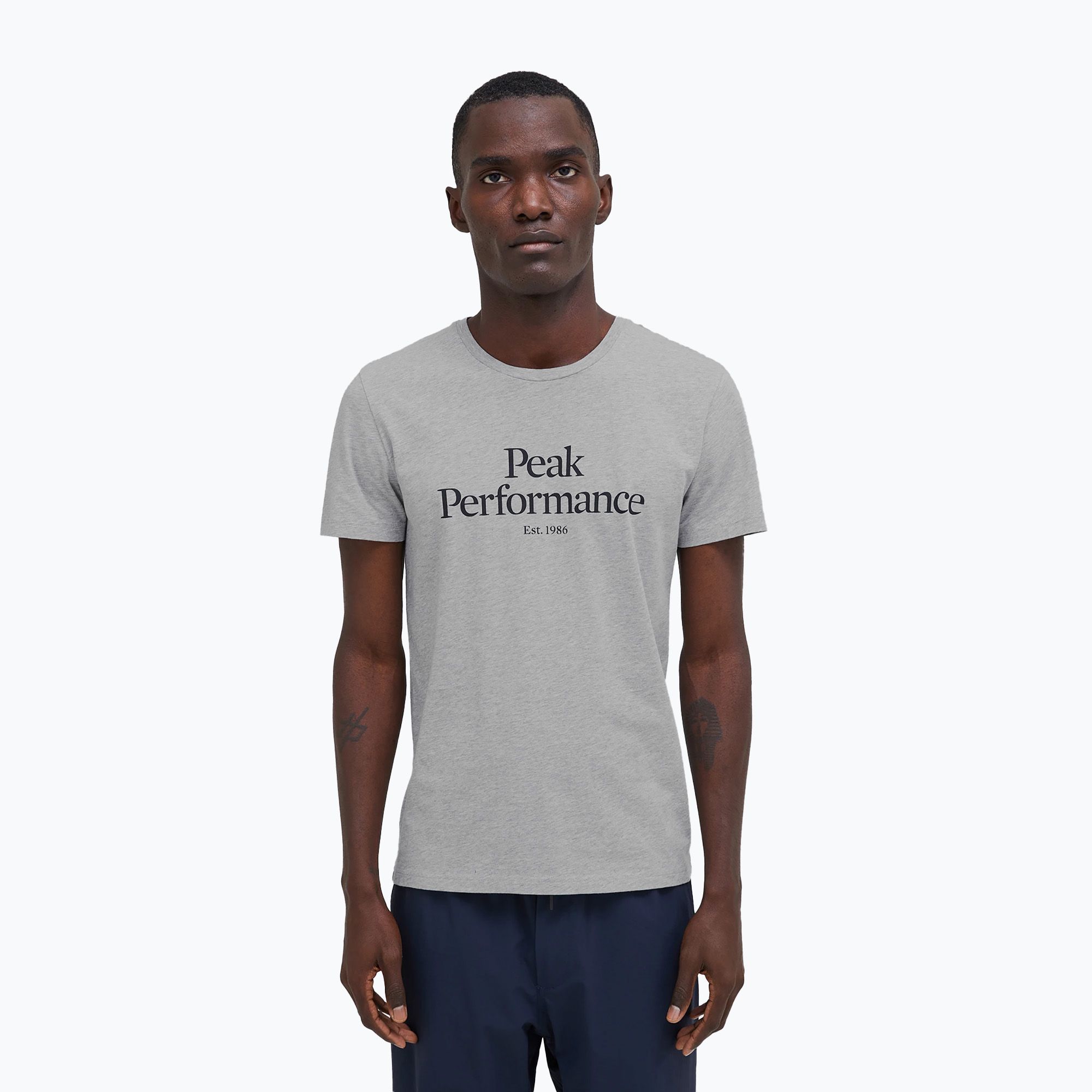 Koszulka trekkingowa męska Peak Performance Original med grey melange 
