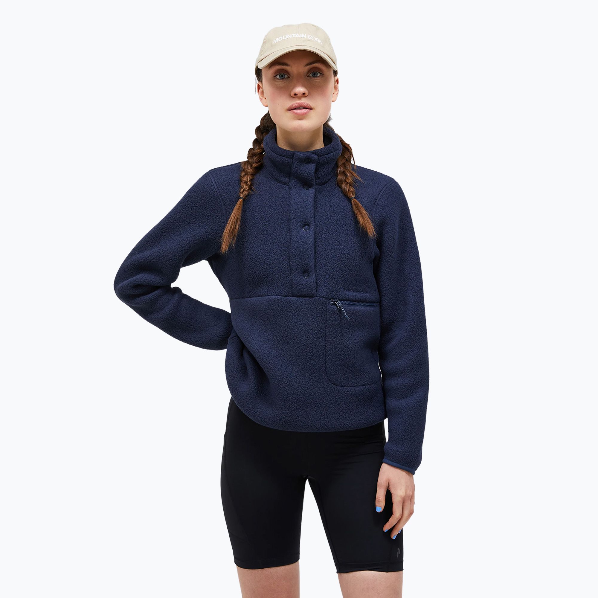 Bluza damska Peak Performance Fleece W Fleece Snap T-Neck 2N3 neck 