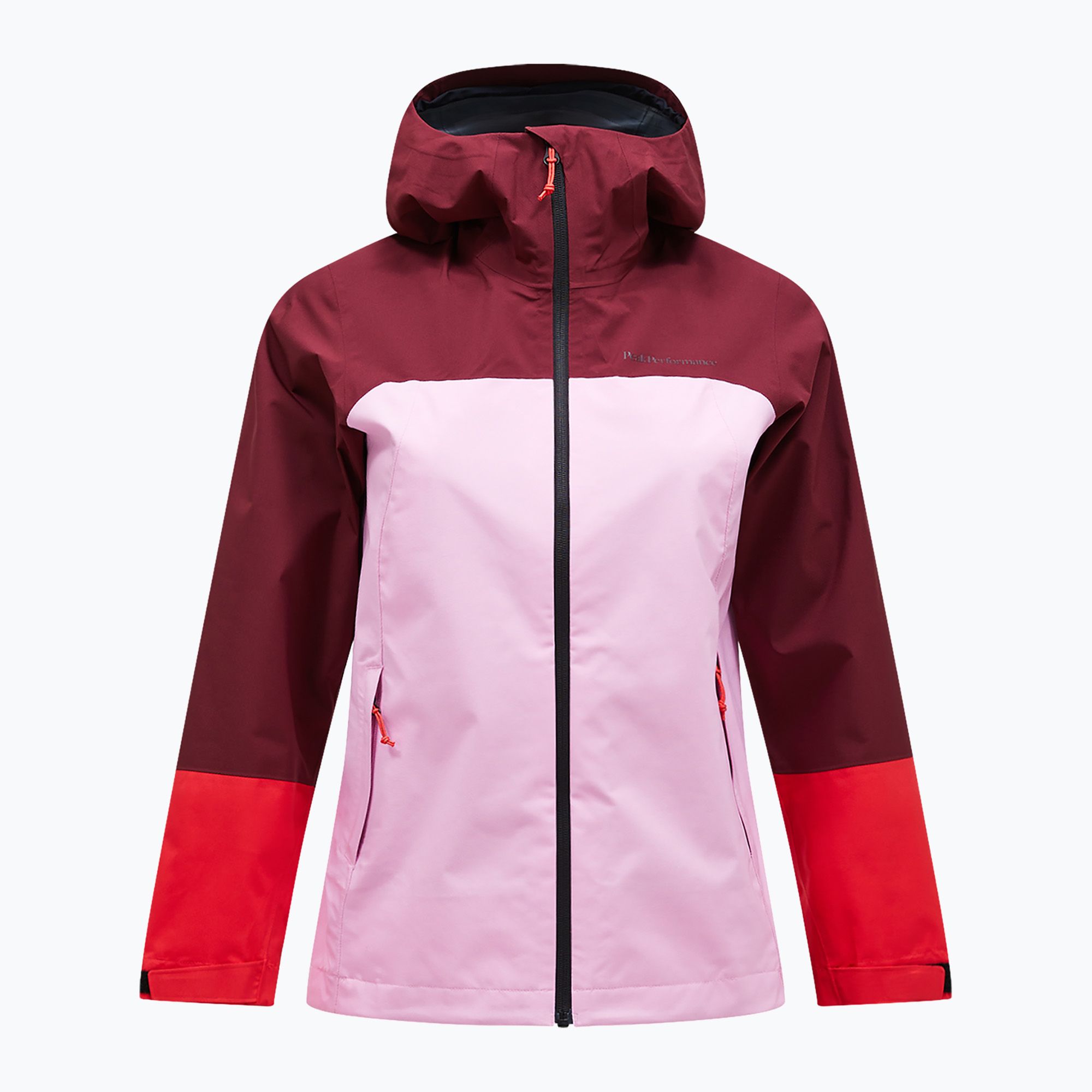 Kurtka przeciwdeszczowa damska Peak Performance Trail Hipe Shell Jacket obscure/morning dew/red 