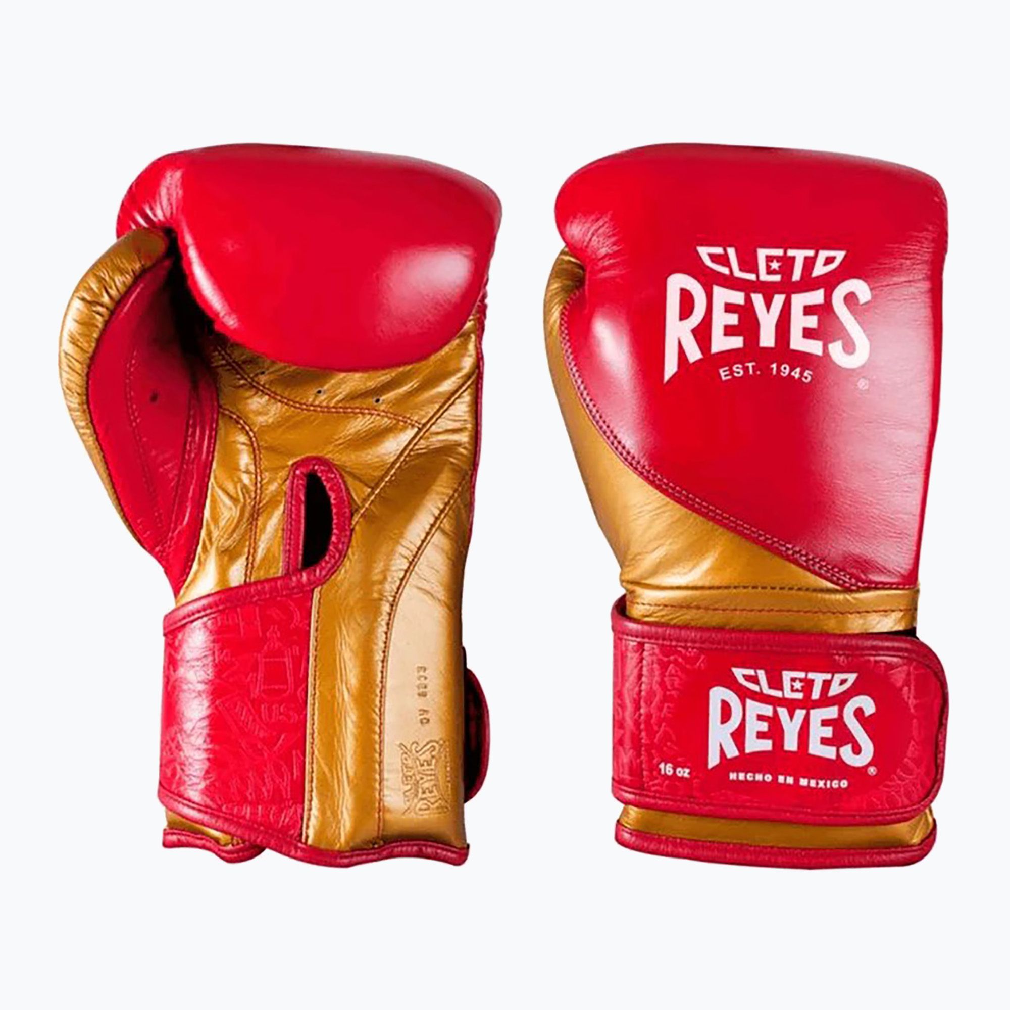 Rękawice bokserskie Cleto Reyes High Precision Training Leather red/gold 