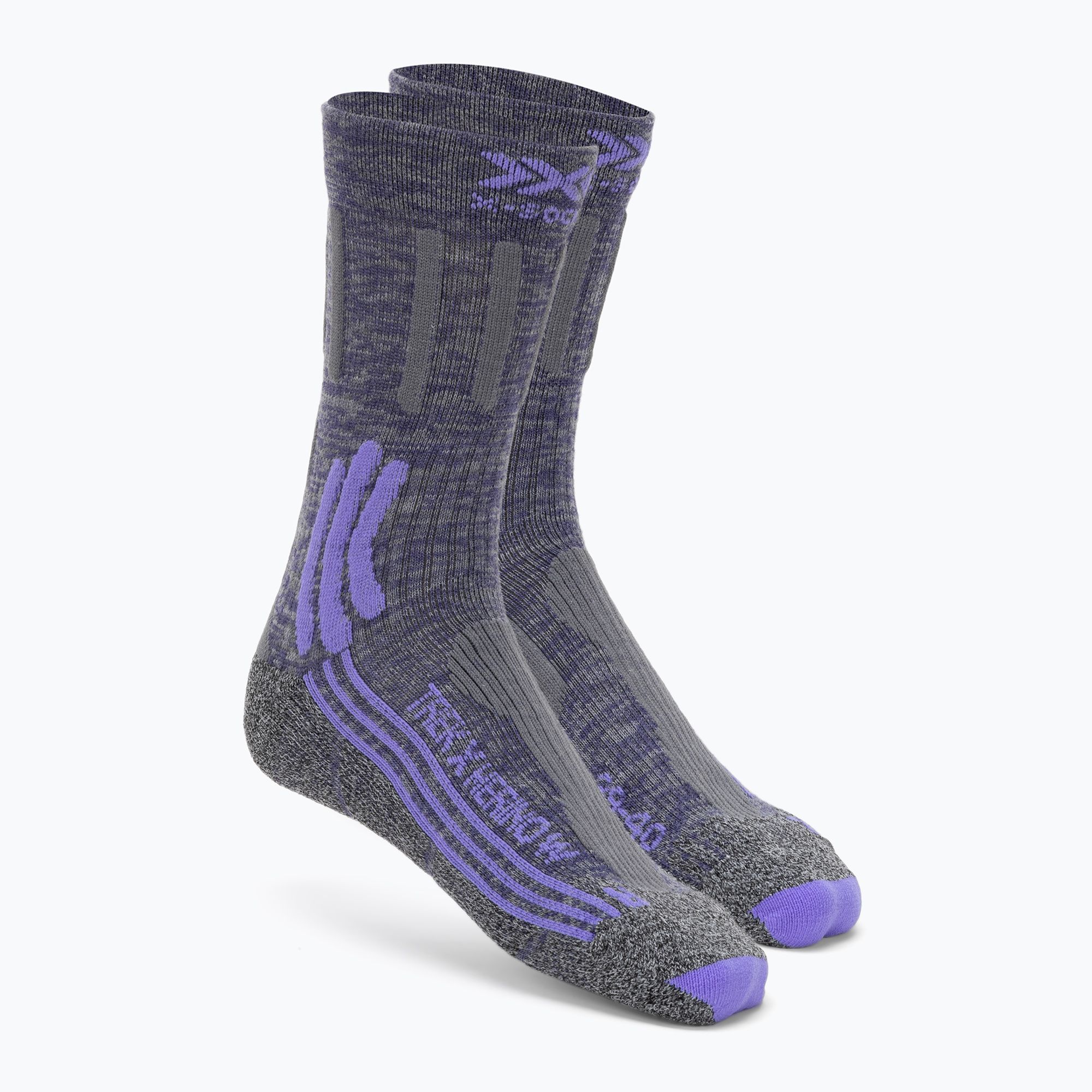 Skarpety damskie X-Socks Trek X Merino grey purple melange/grey melange 