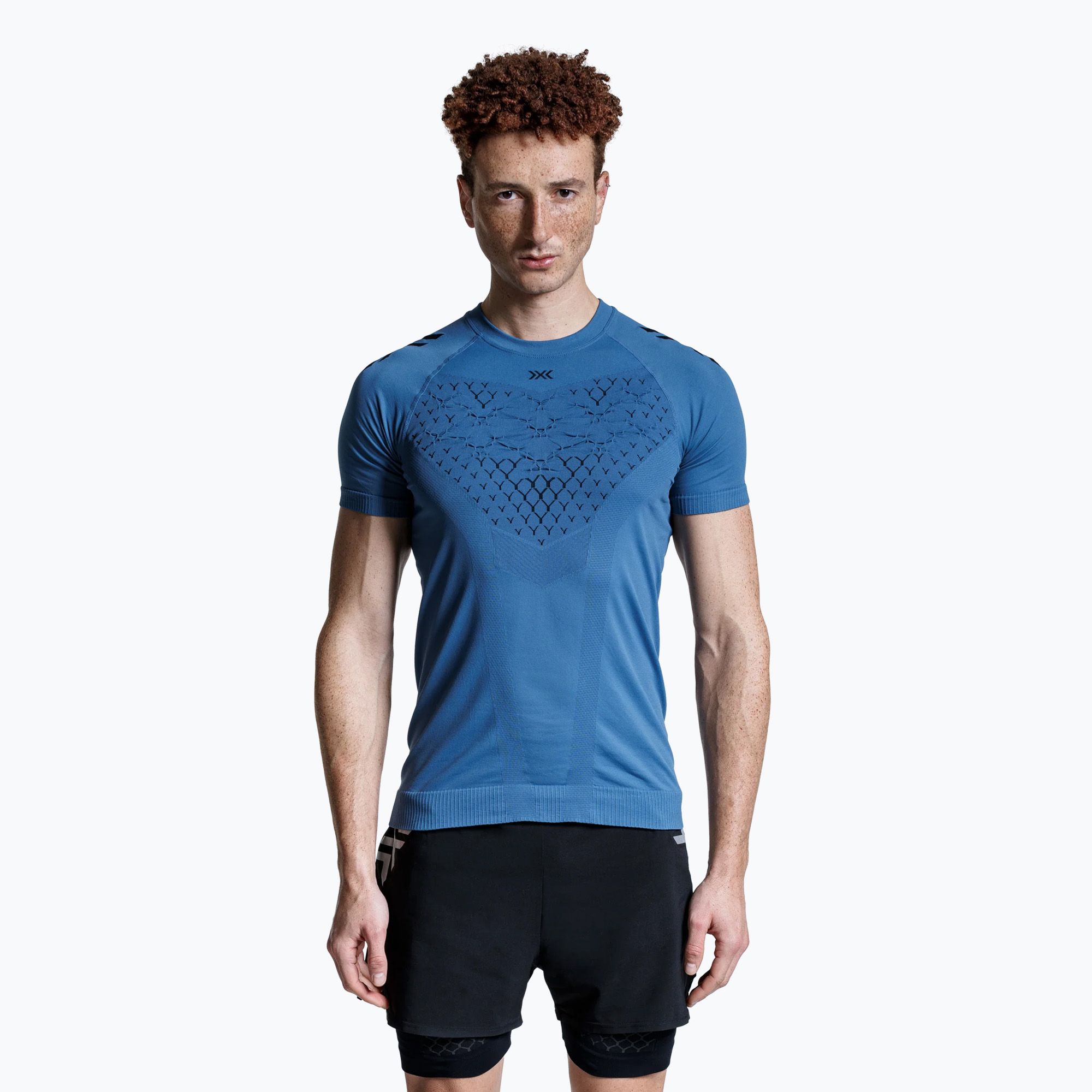 Koszulka do biegania męska X-Bionic Twyce Run slate blue/x black 