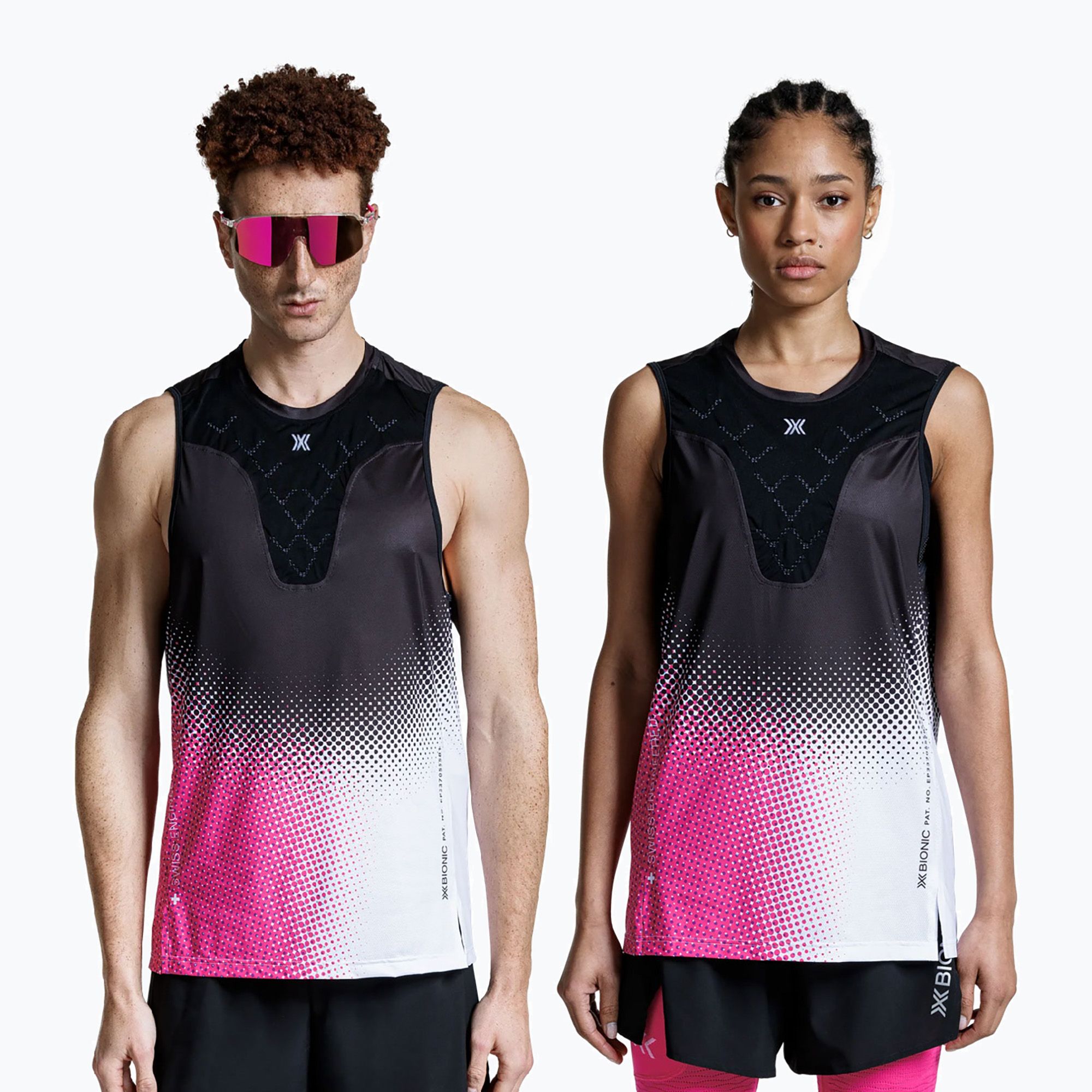 Koszulka do biegania X-Bionic Corefusion Run Tank dot fade/neo pink/white 