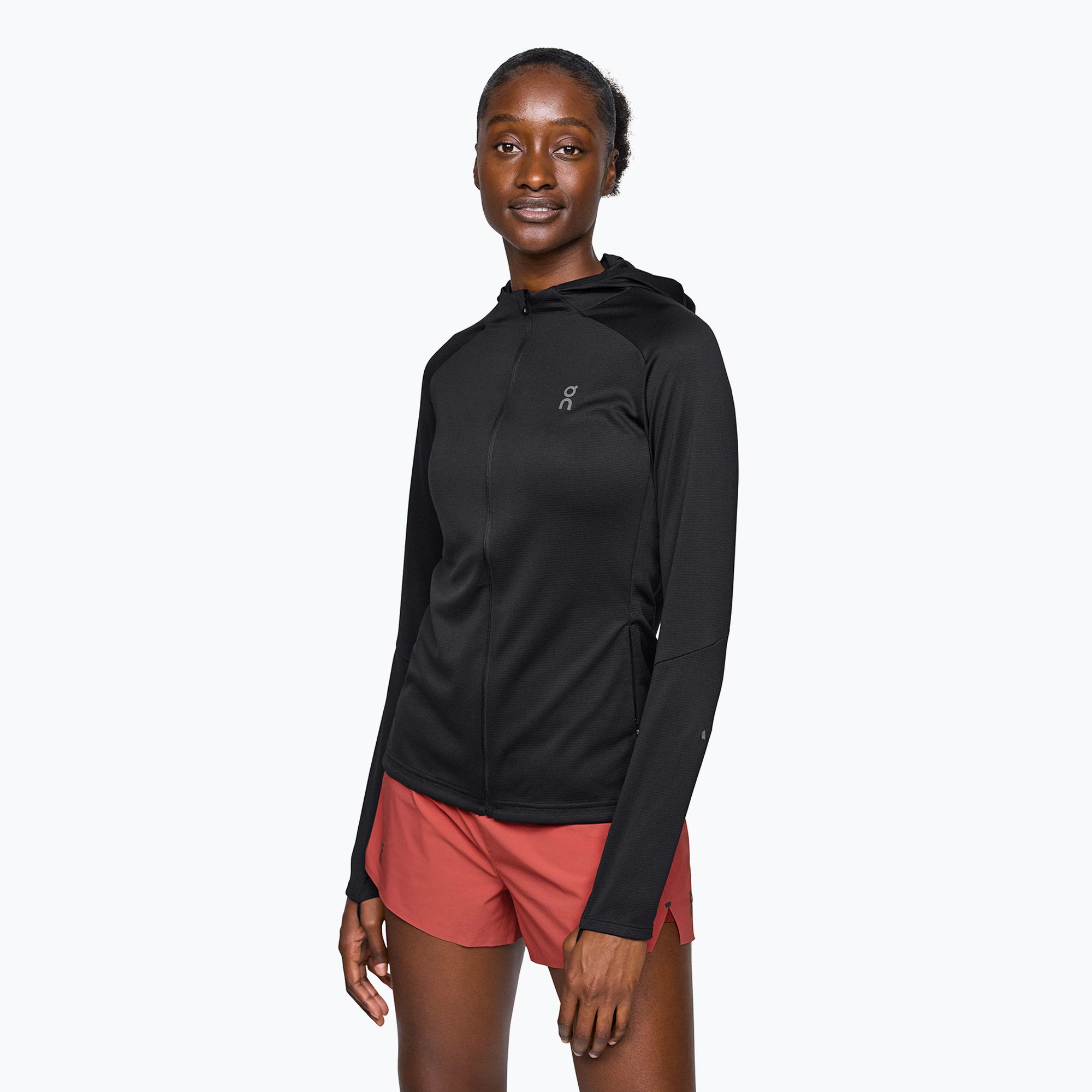 Bluza do biegania damska On Running Climate Zip Hoodie black 