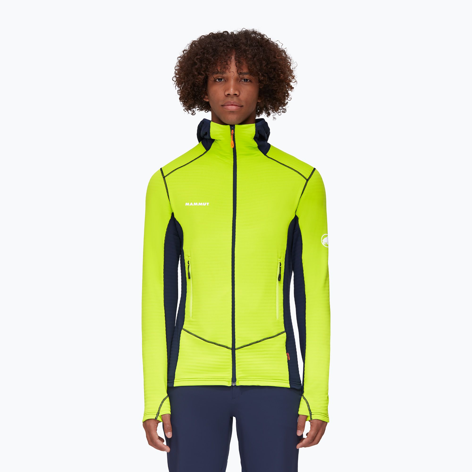 Bluza trekkingowa męska Mammut Taiss Light ML Hooded highlime/marine 
