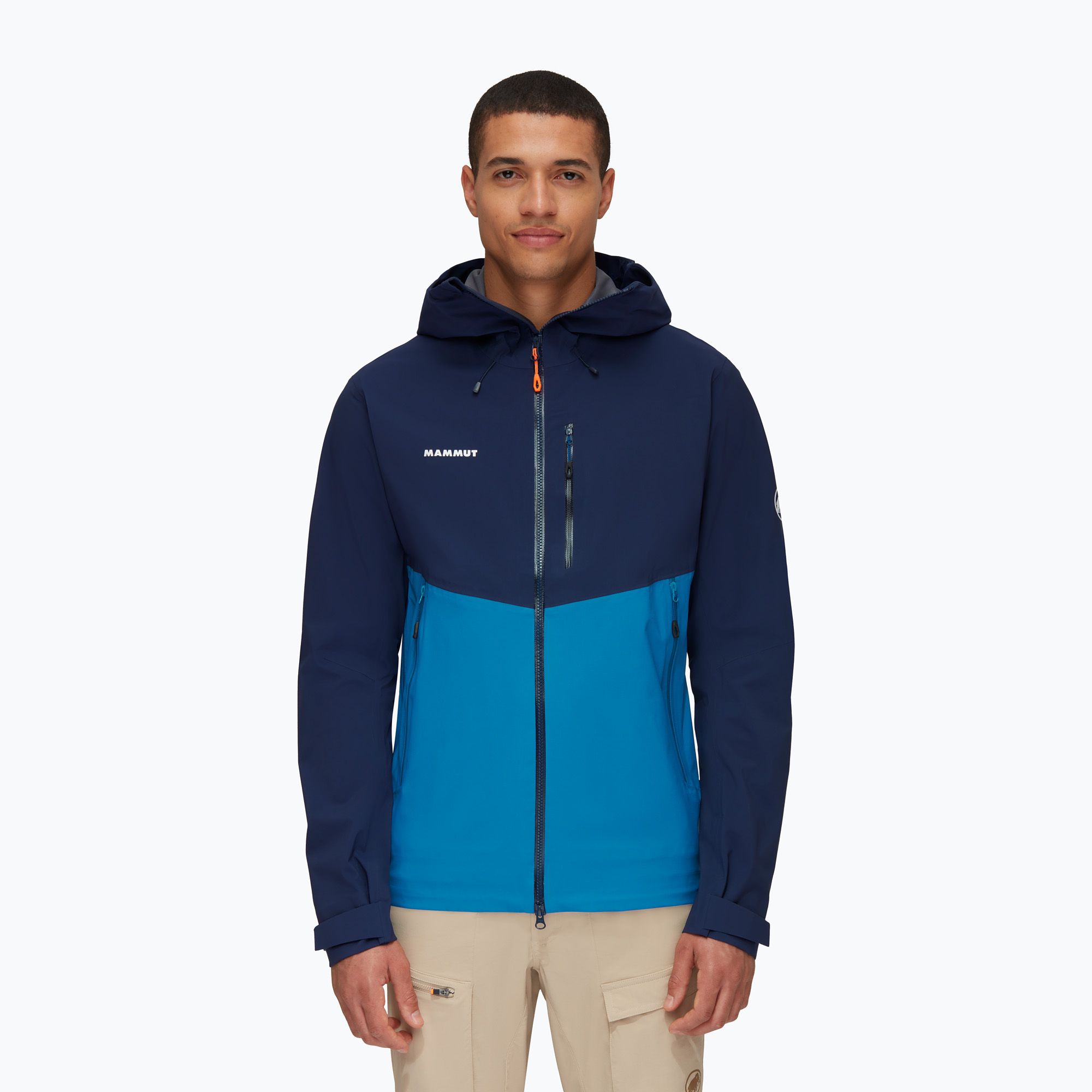 Kurtka przeciwdeszczowa męska Mammut Alto Guide HS Hooded deep ice/marine 