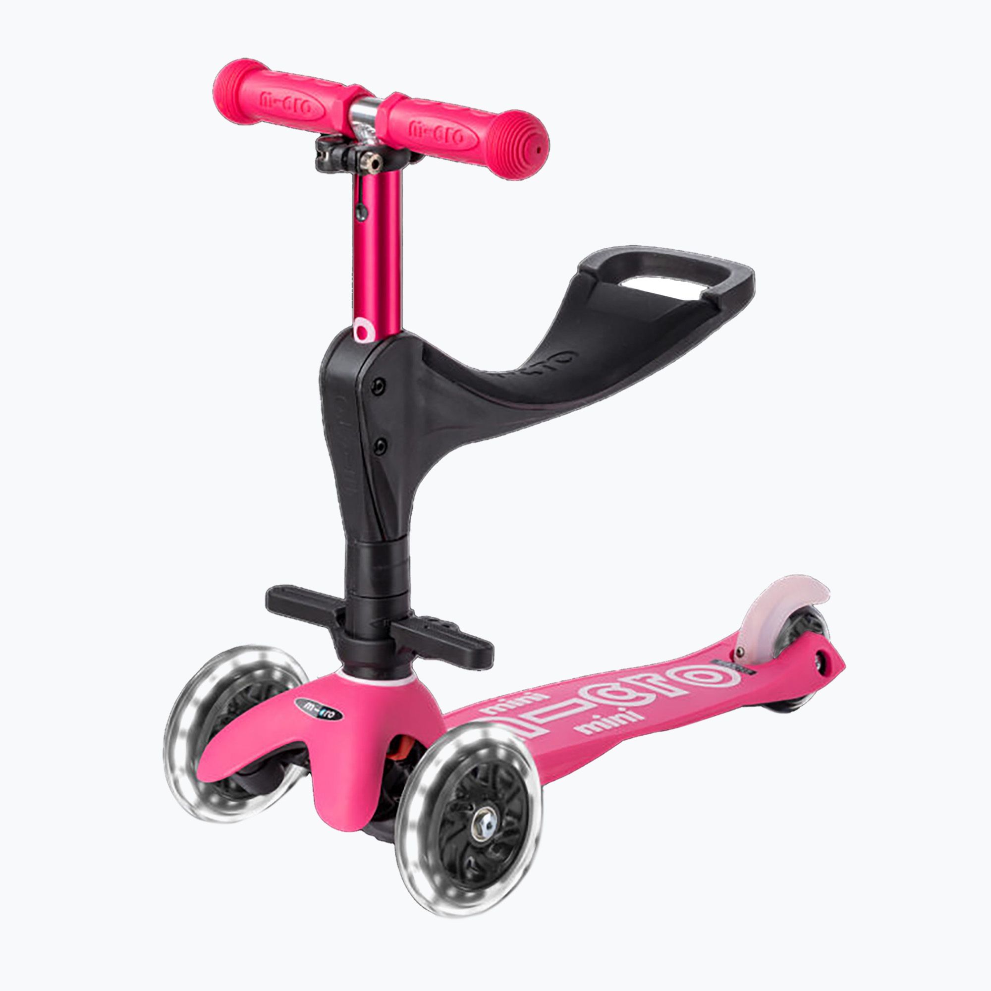 Hulajnoga trójkołowa dziecięca Micro Mini 3in1 Deluxe Plus LED pink 
