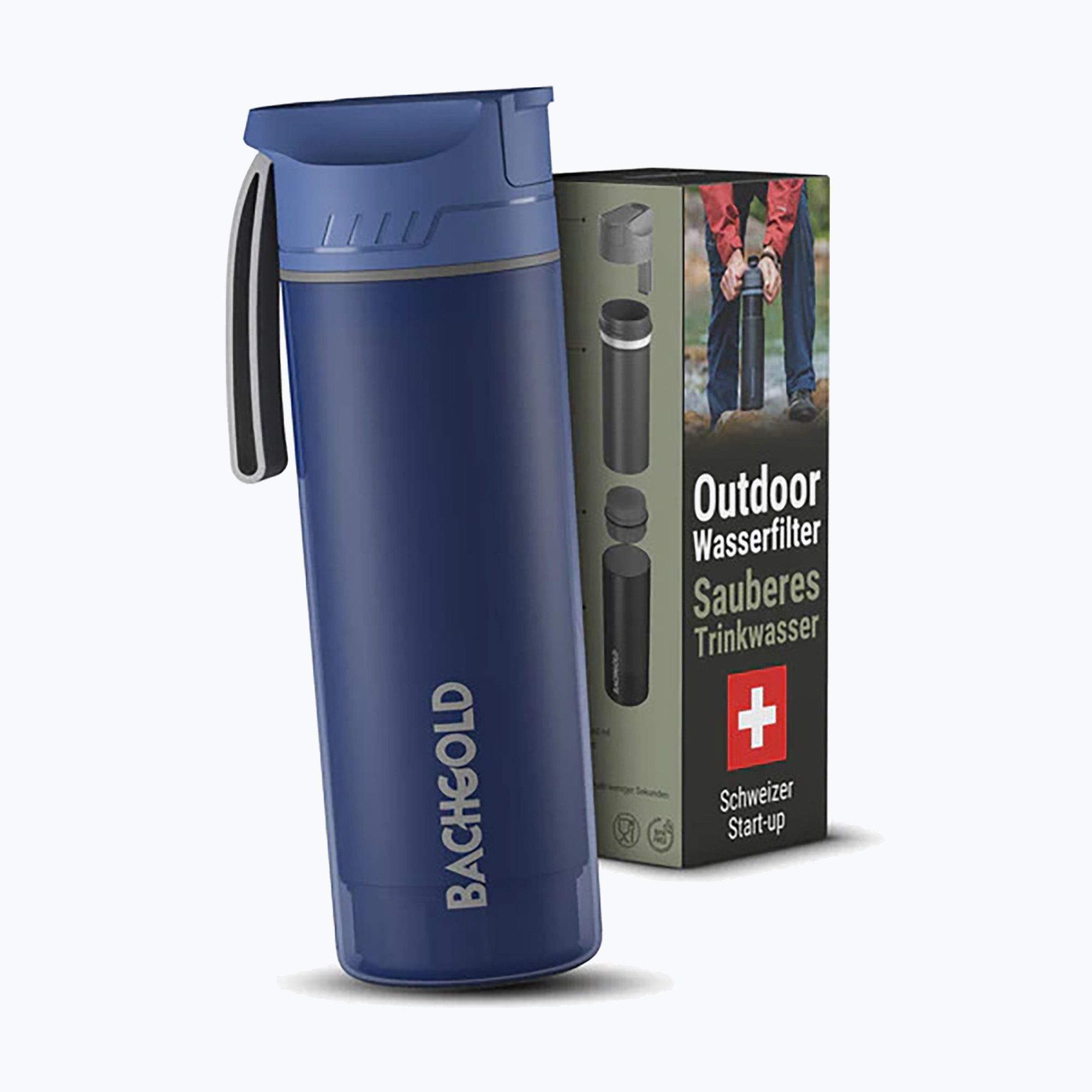 Butelka turystyczna z filtrem Bachgold Selfpress Waterfilter 500 ml niebieski 