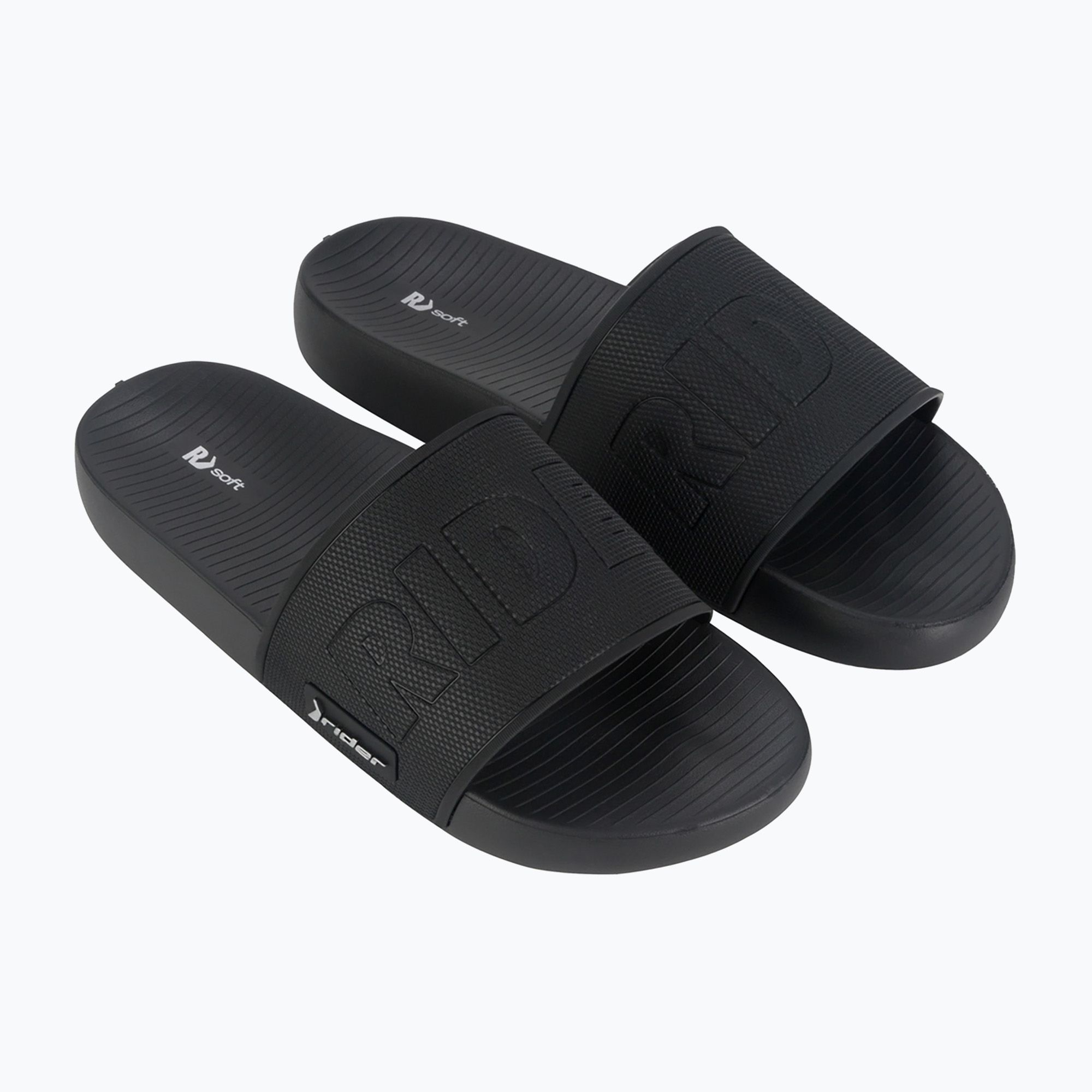 Klapki męskie RIDER Grid Slide black/black/silver 