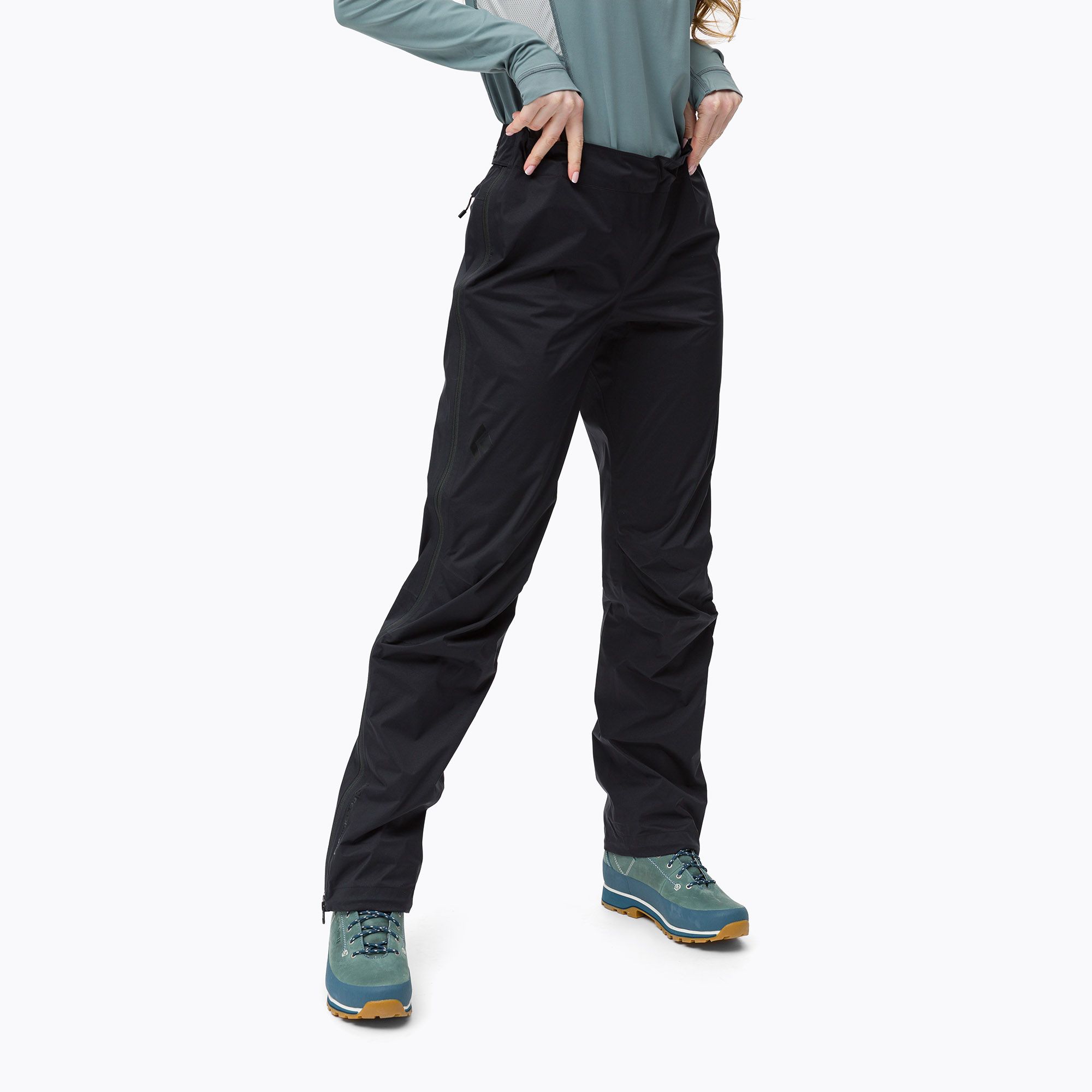 Spodnie z membraną damskie Black Diamond Stormline Stretch Full Zip Rain black 