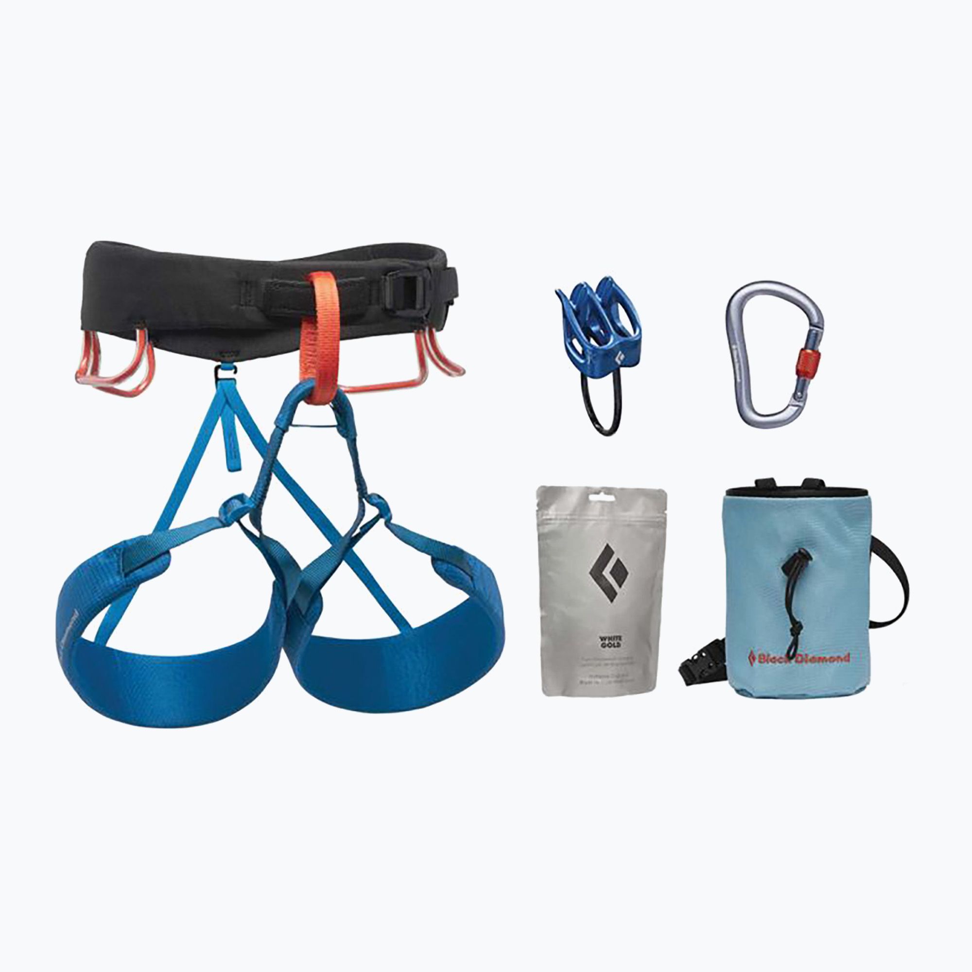 Zestaw wspinaczkowy z uprzężą męski Black Diamond Momentum Harness Package blue/black 