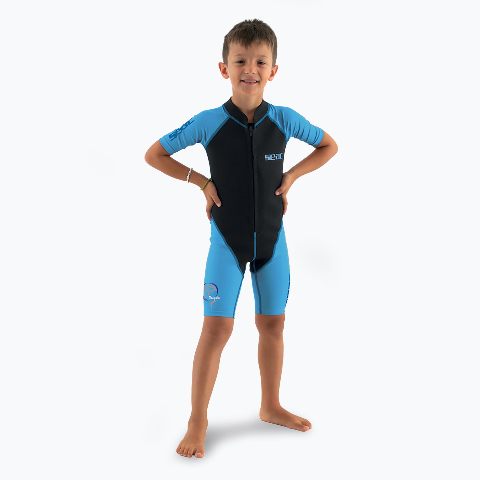 Pianka do pływania dziecięca SEAC Shorty Dolphin 1,5 mm black/blue 