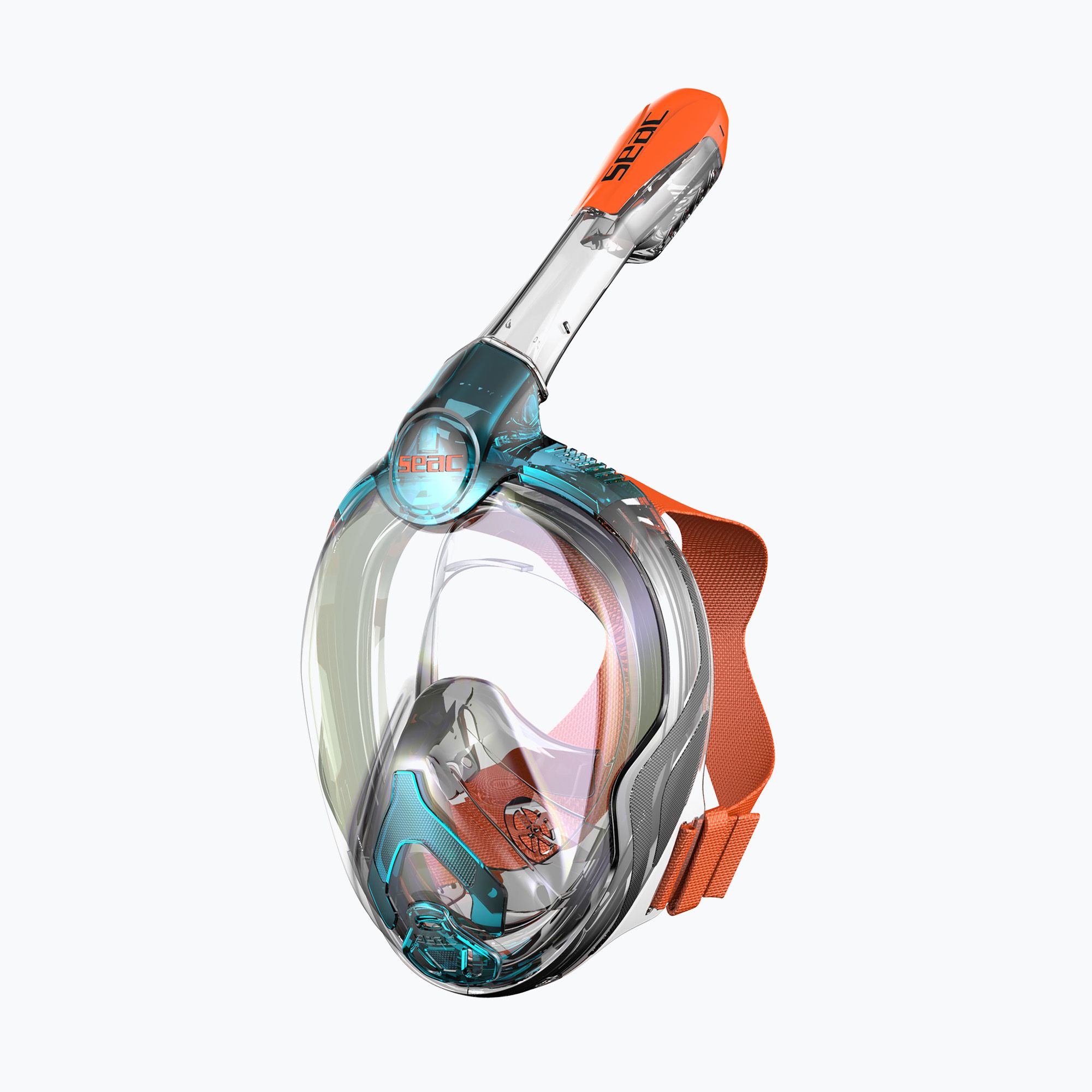 Maska pełnotwarzowa do snorkelingu dziecięca SEAC Magica black silicone/torqoise 