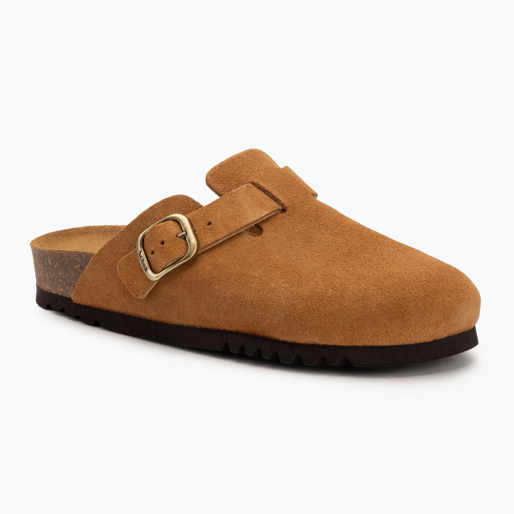 Klapki damskie Scholl Fae Suede cognac 
