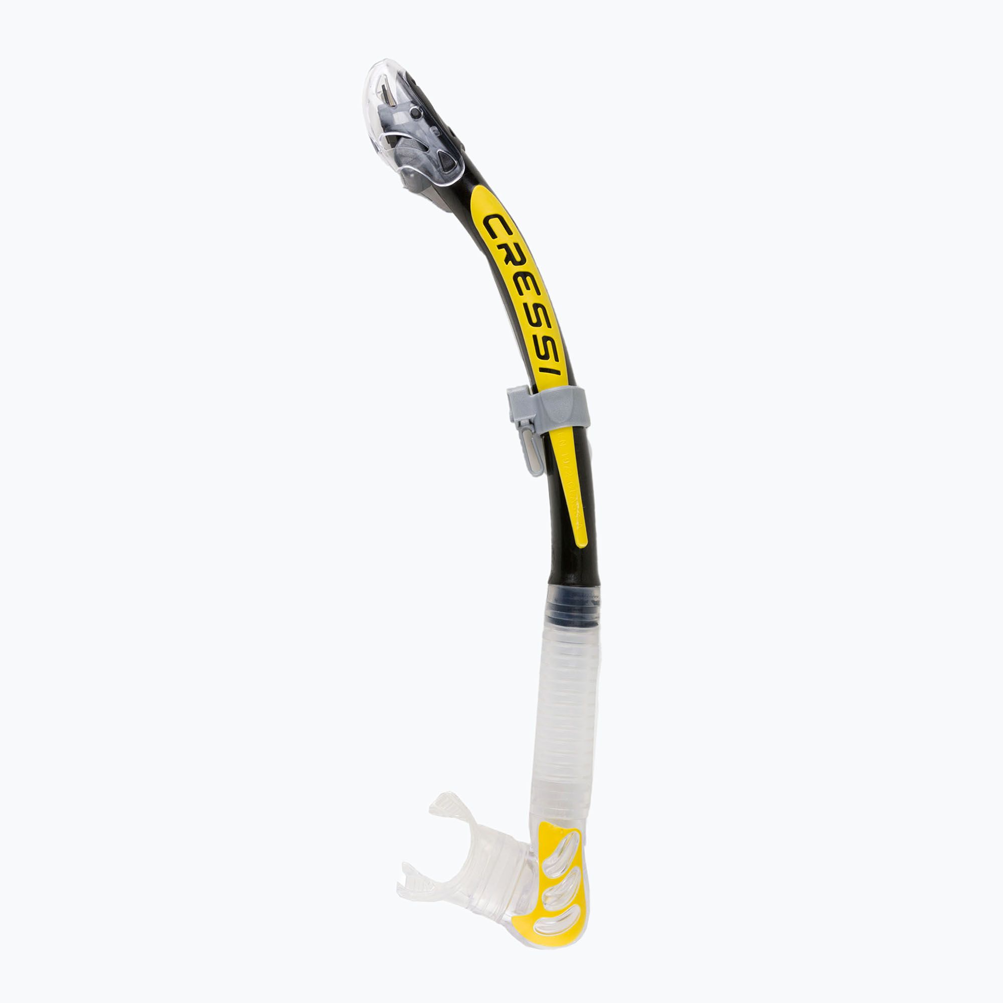 Fajka do nurkowania Cressi Alpha Ultra Dry clear/black/yellow 