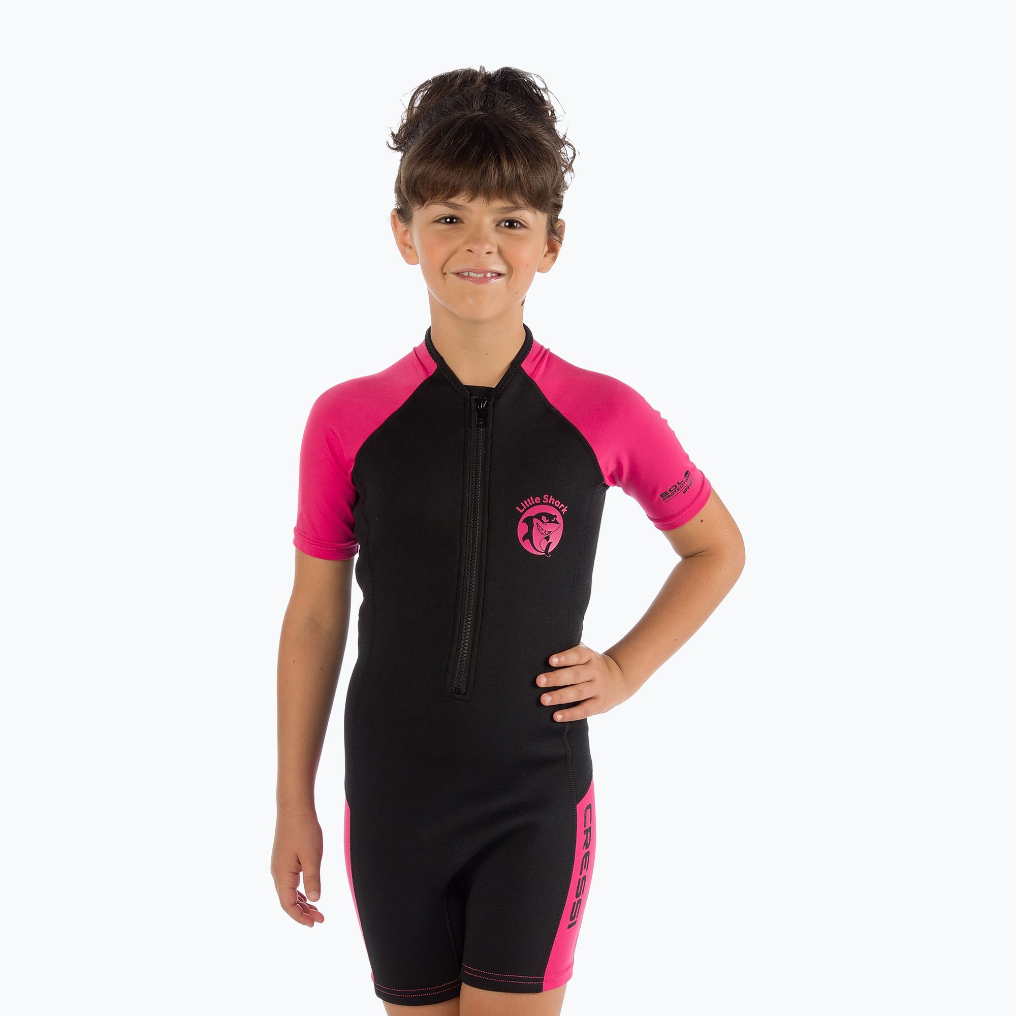 Pianka do pływania dziecięca Cressi Little Shark 2 mm black/pink 