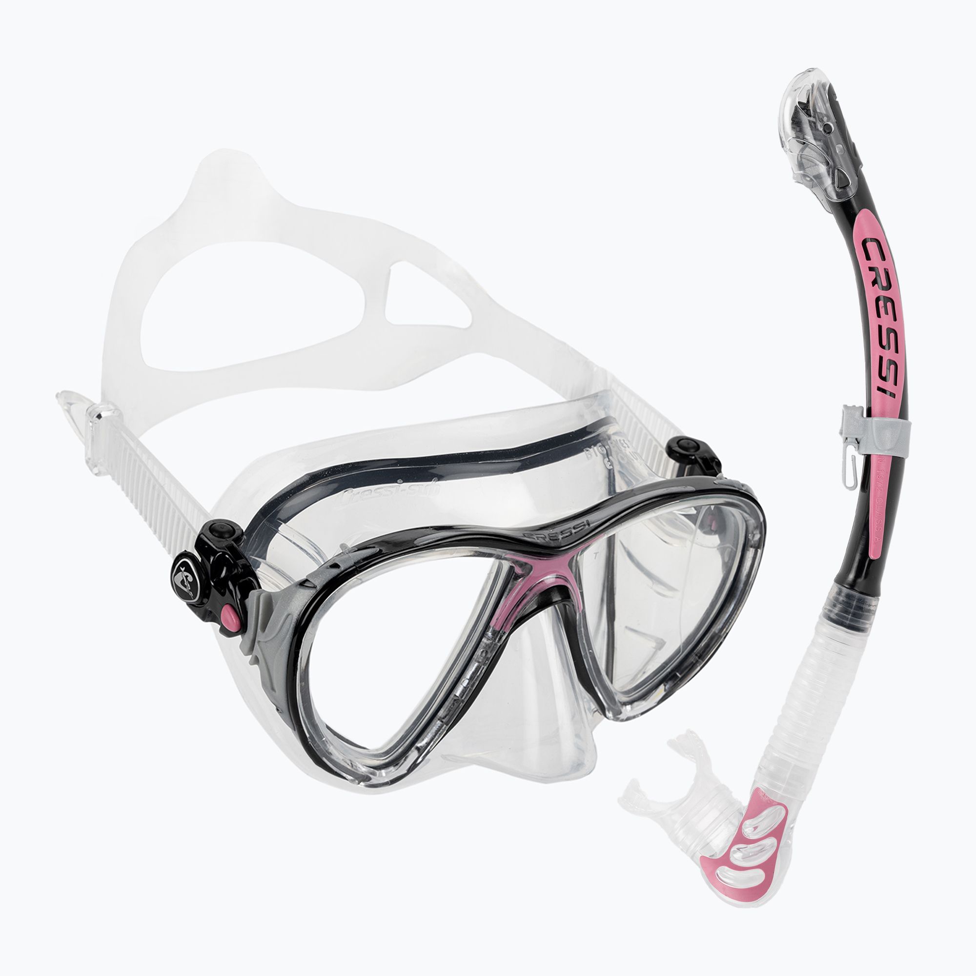 Zestaw do nurkowania Cressi Big Eyes Evolution + Alpha Ultra Dry black/pink 