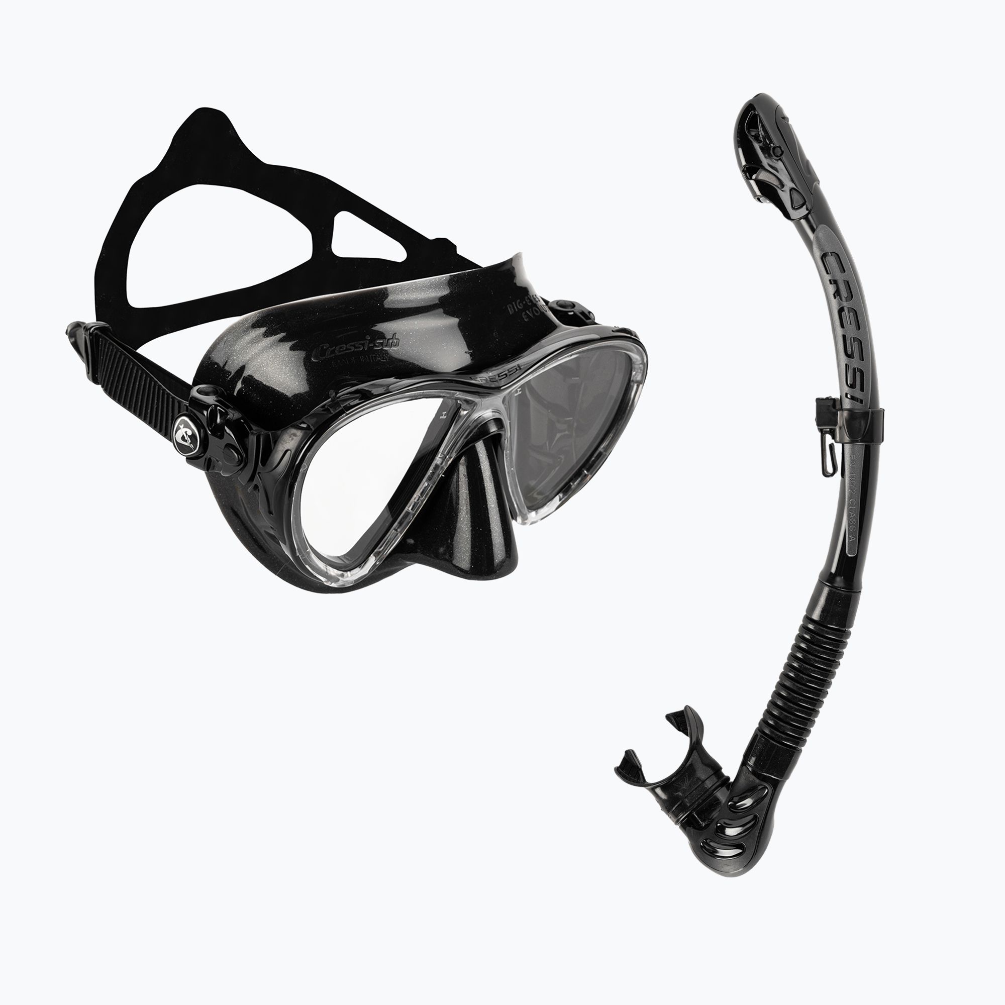 Zestaw do nurkowania Cressi Big Eyes Evolution + Alpha Ultra Dry black/black 