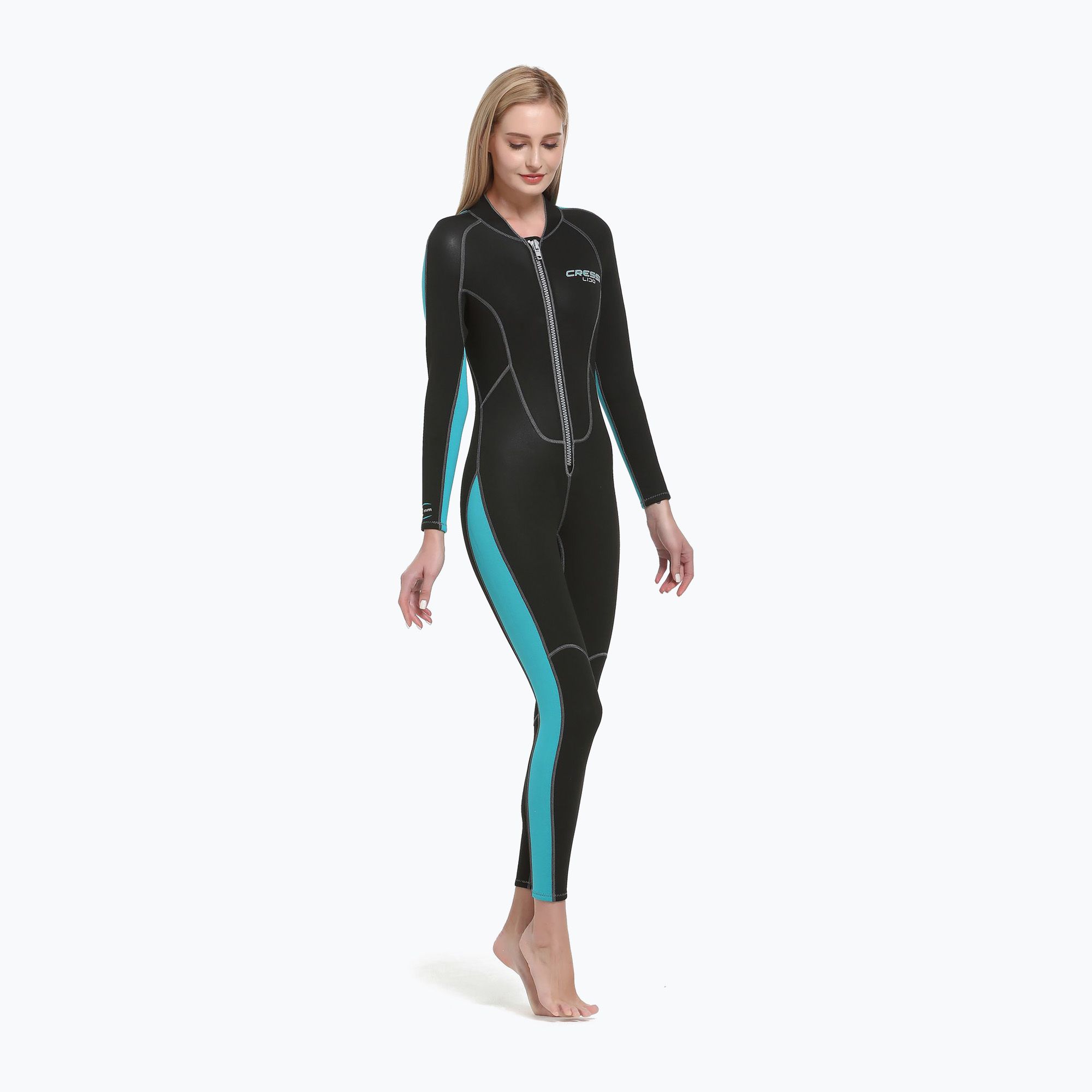Pianka do pływania damska Cressi Lido Monopiece 2 mm black/aquamarine 