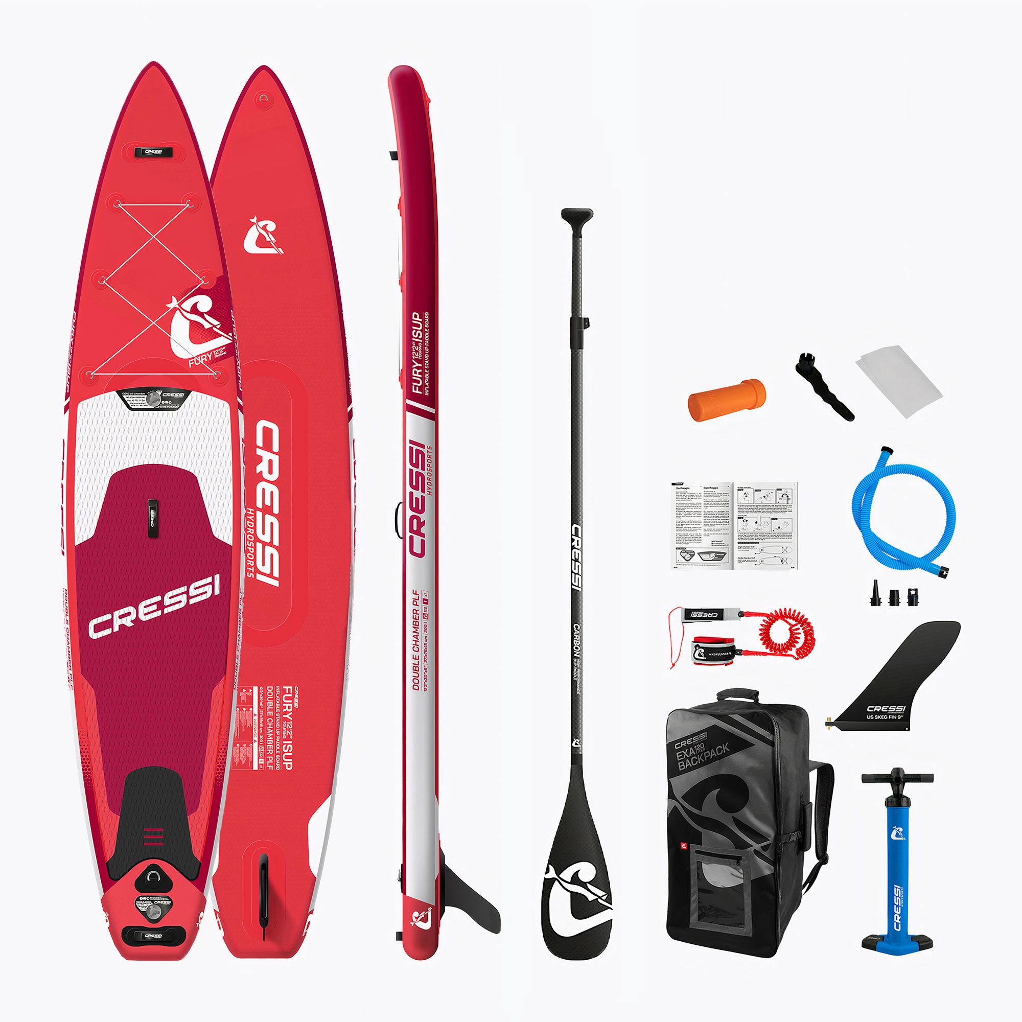 Deska SUP Cressi Fury Touring DC iSUP 12'2'' red 
