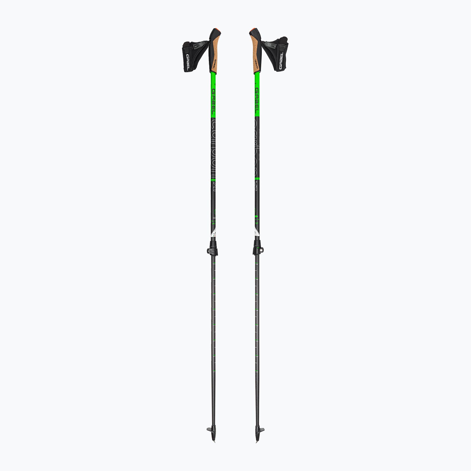 Kije nordic walking GABEL Carbon XT 2S 80 F.L. czarno-zielone 7009351490000 