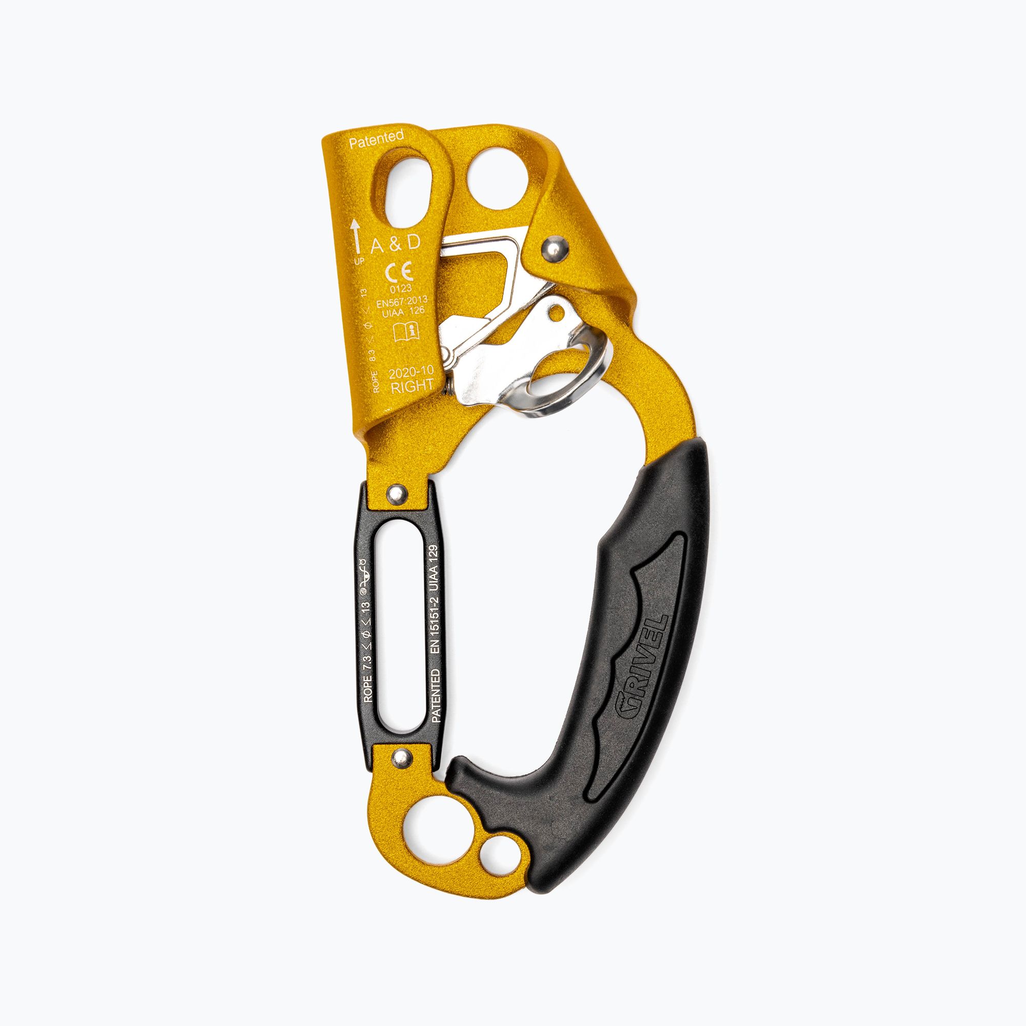 Zacisk wspinaczkowy Grivel A&D Ascender Descender Right yellow 