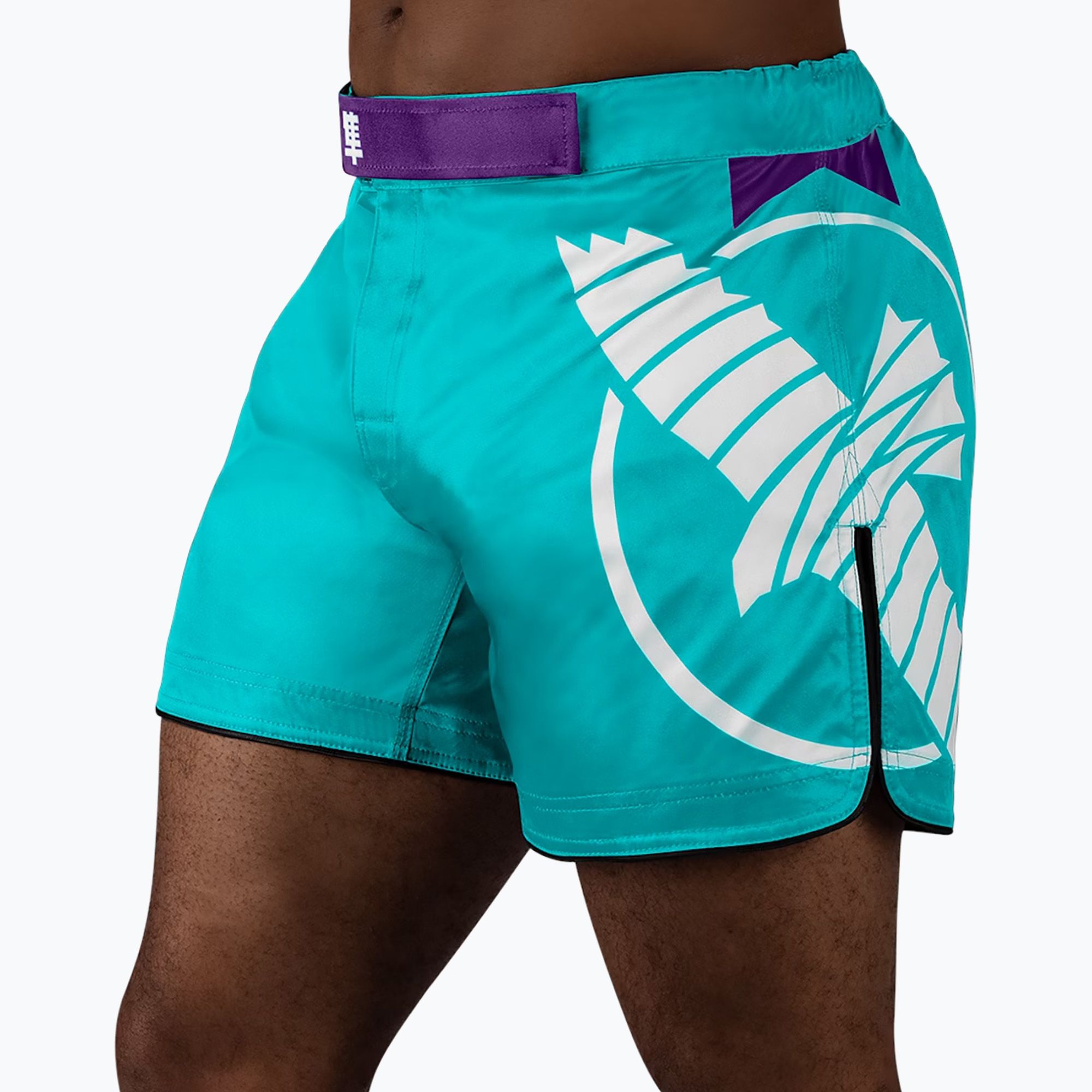 Spodenki treningowe męskie Hayabusa Icon Mid-Thigh MMA teal/white 