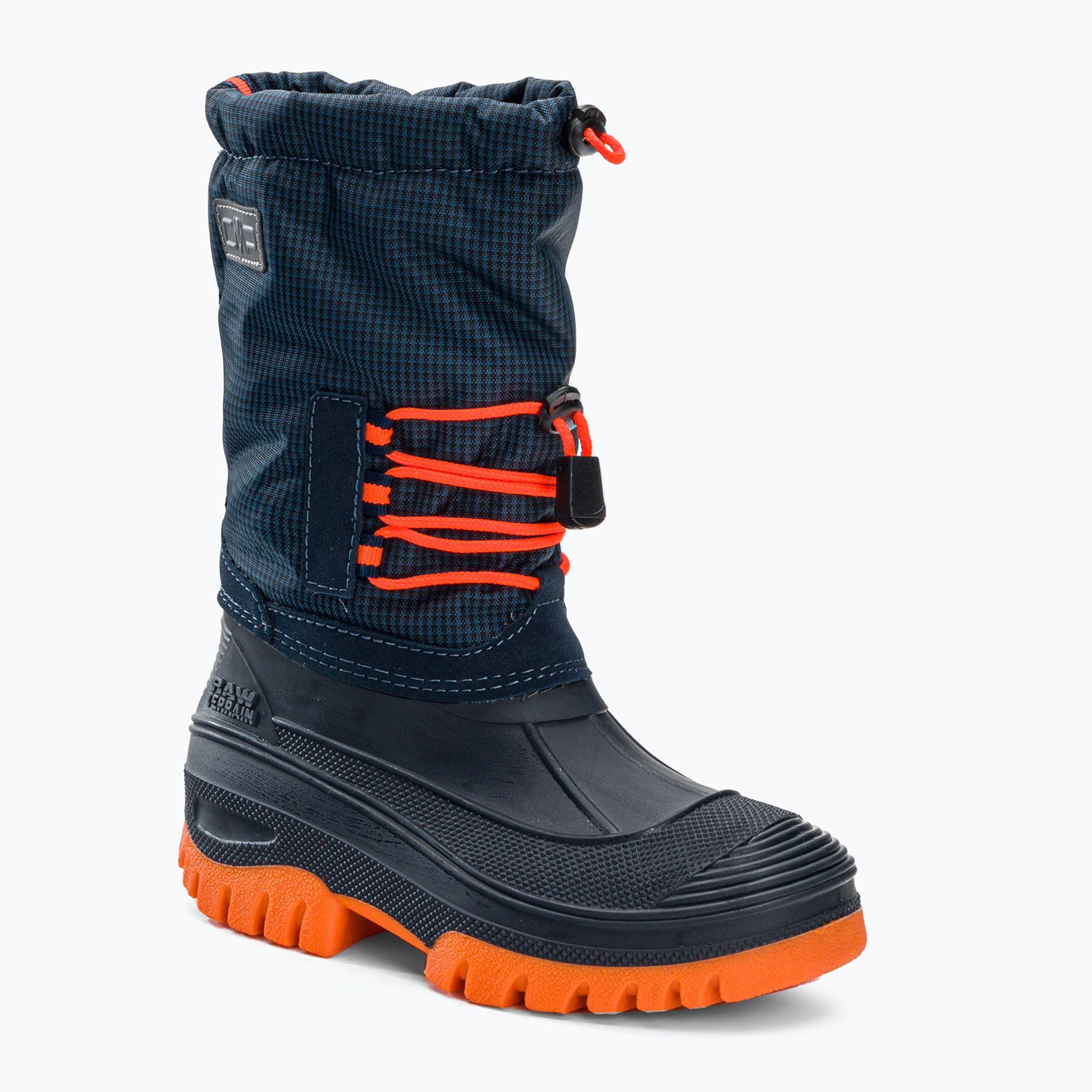 Śniegowce dziecięce CMP Ahto Snowboots Wp black blue/orange fluo 